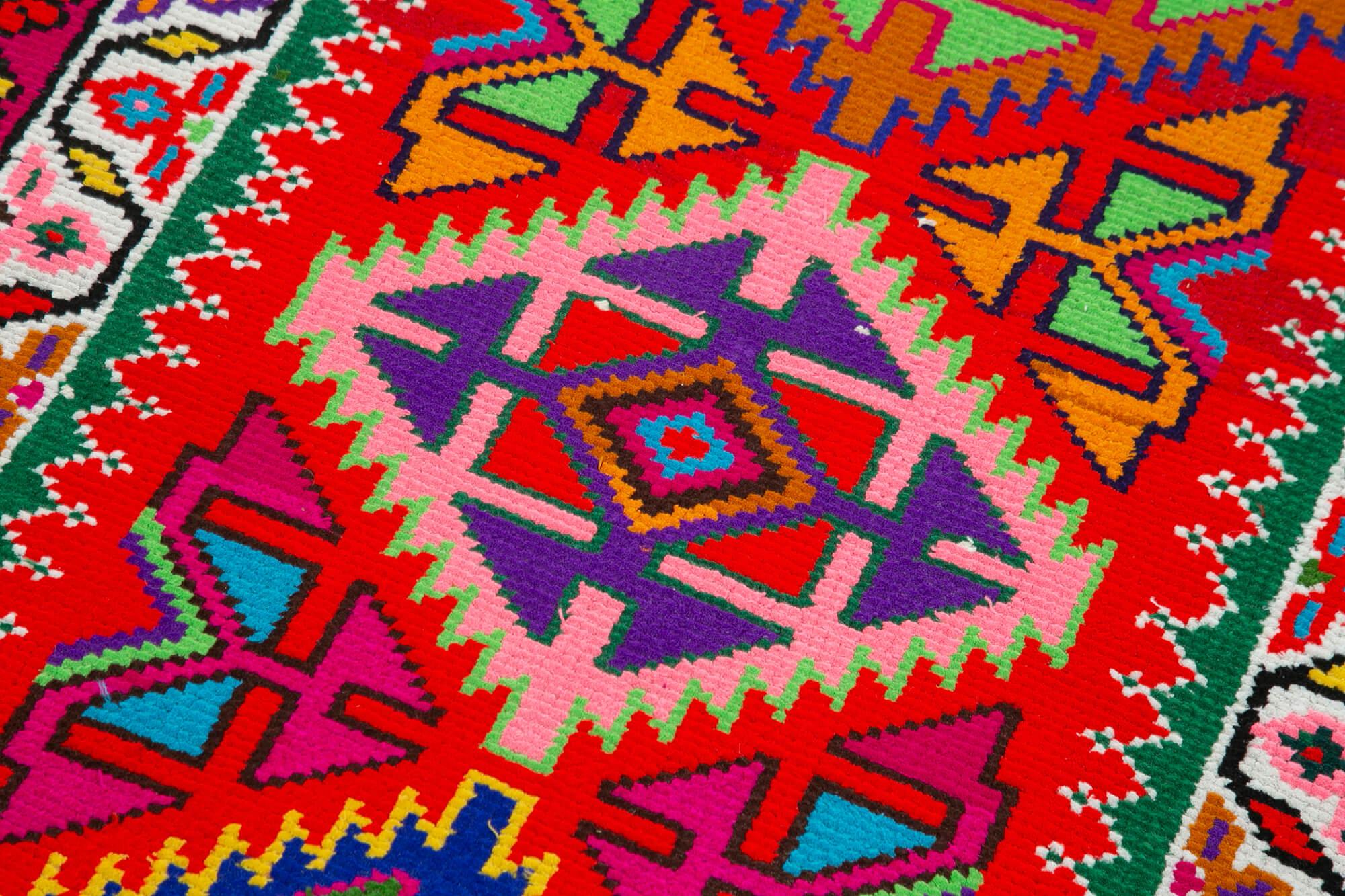 3 x 12 Red Boho Runner Rugs - 3069