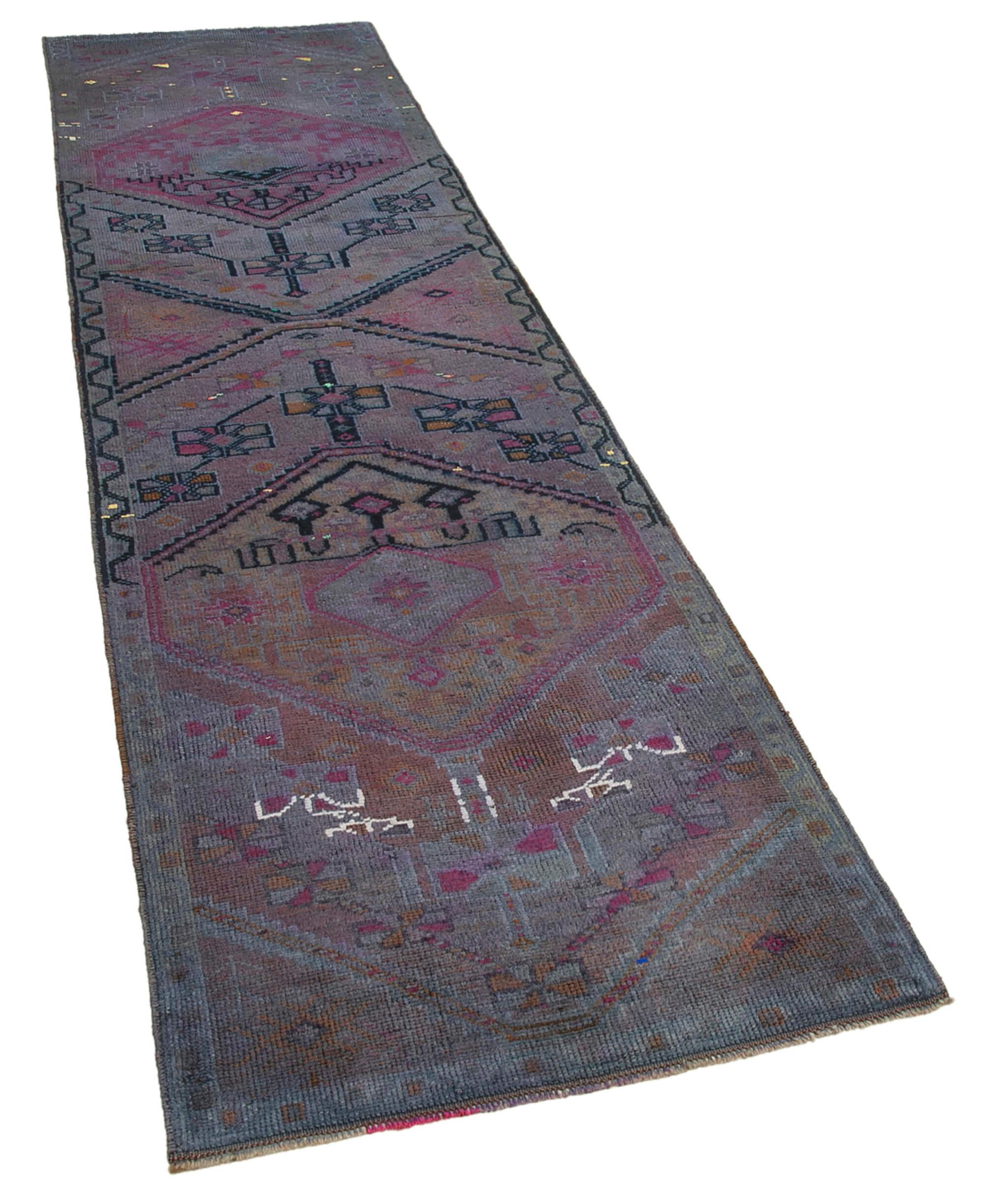 3 x 10 Purple Boho Runner Rugs - 3071