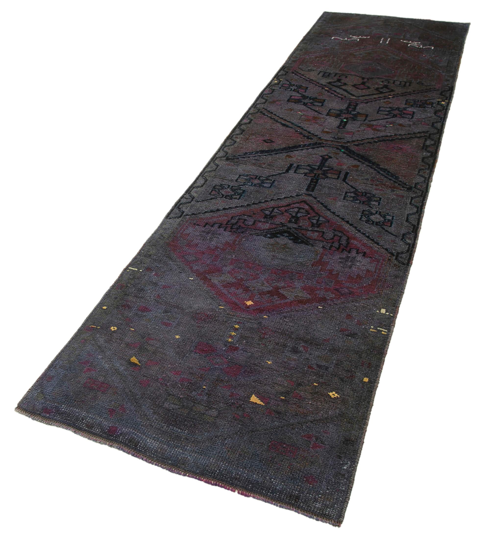 3 x 10 Purple Boho Runner Rugs - 3071