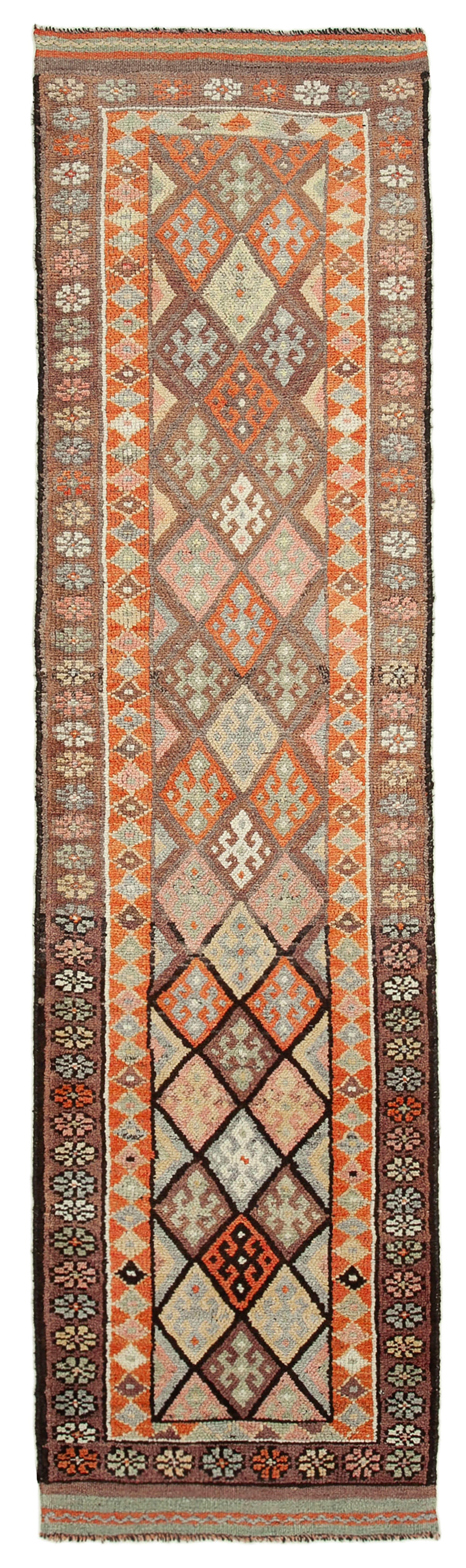 3 x 11 Brown Boho Runner Rugs - 3075