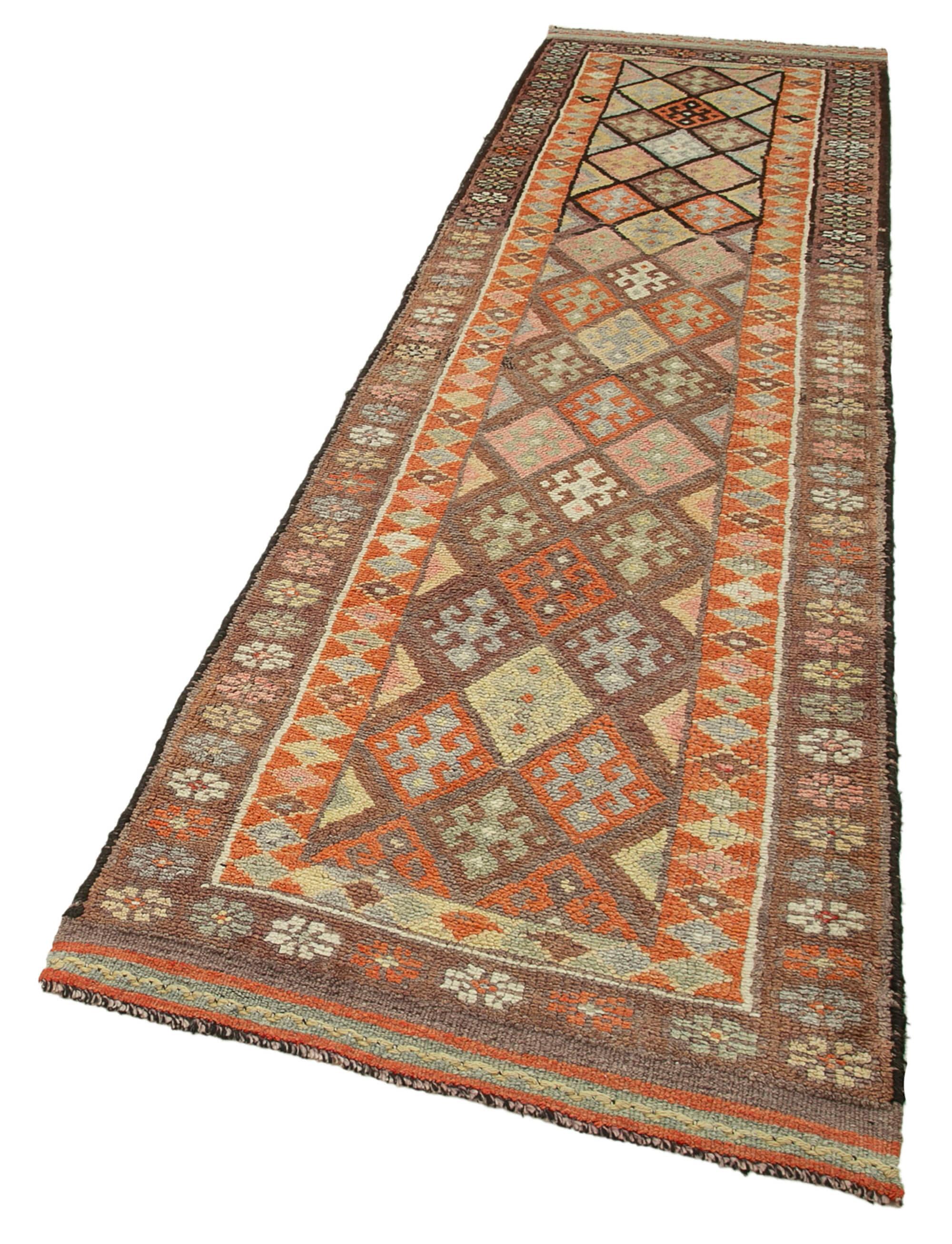 3 x 11 Brown Boho Runner Rugs - 3075