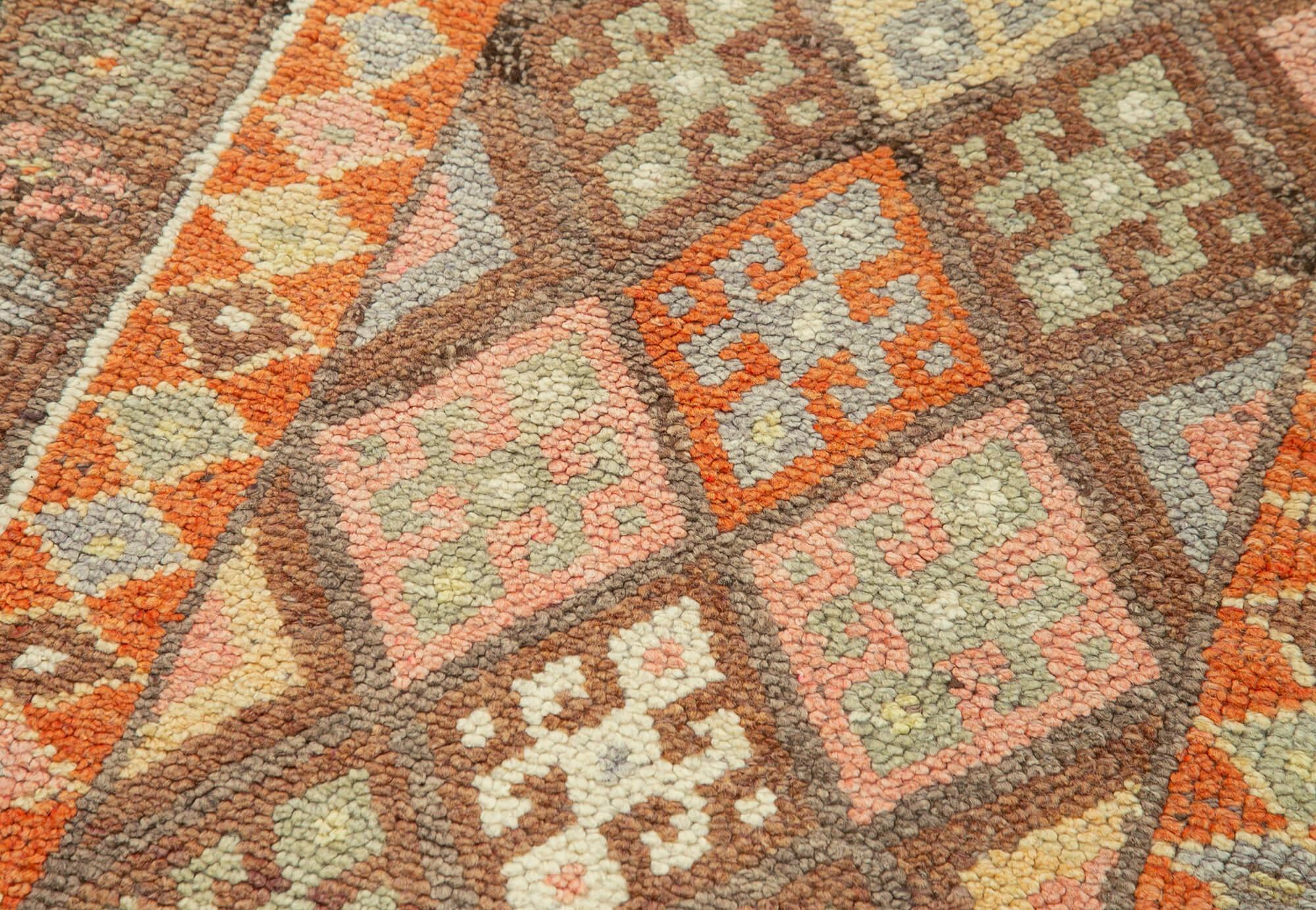 3 x 11 Brown Boho Runner Rugs - 3075