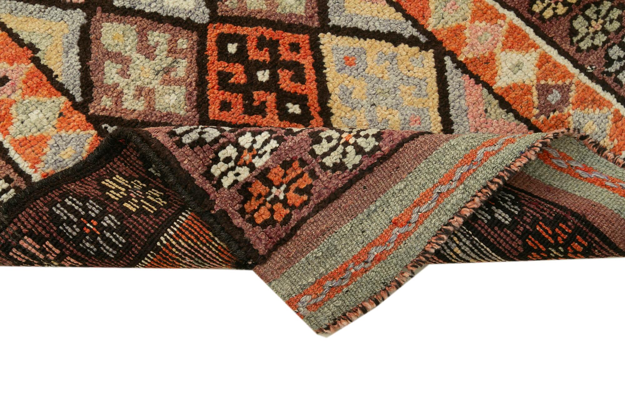 3 x 11 Brown Boho Runner Rugs - 3075