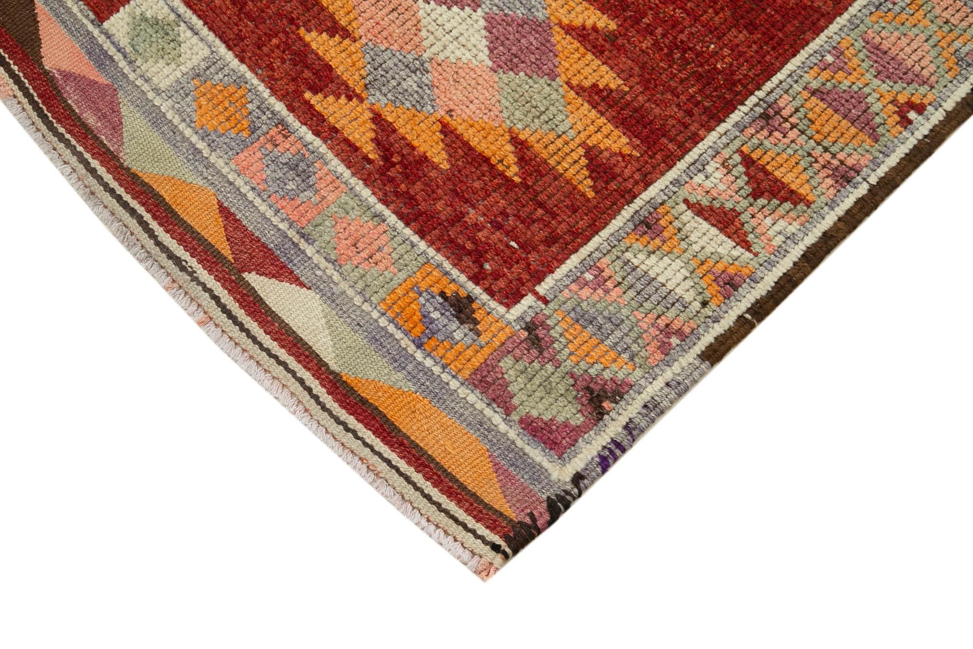 3 x 13 Red Boho Runner Rugs - 3076