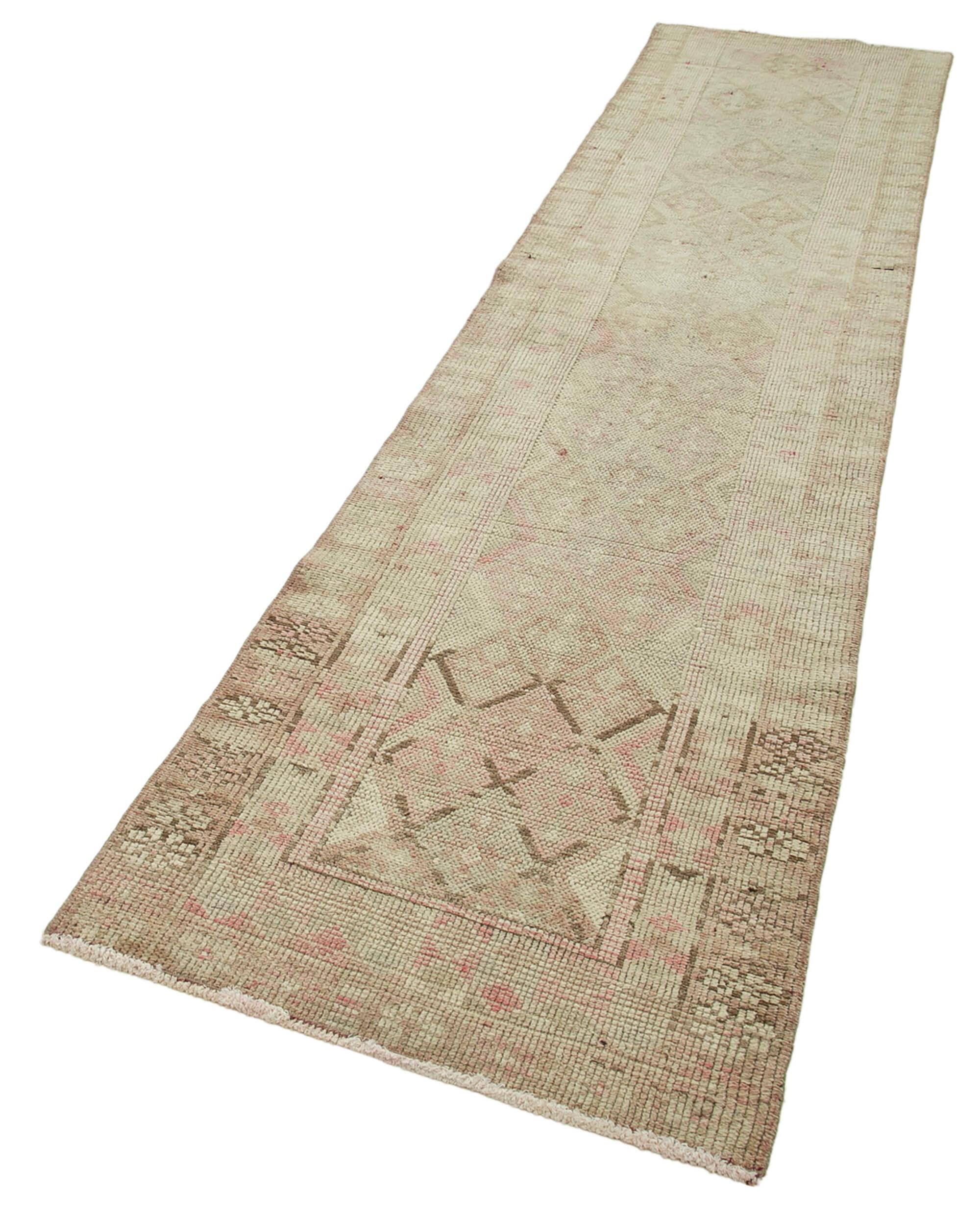 3 x 11 Beige Boho Runner Rugs - 3080