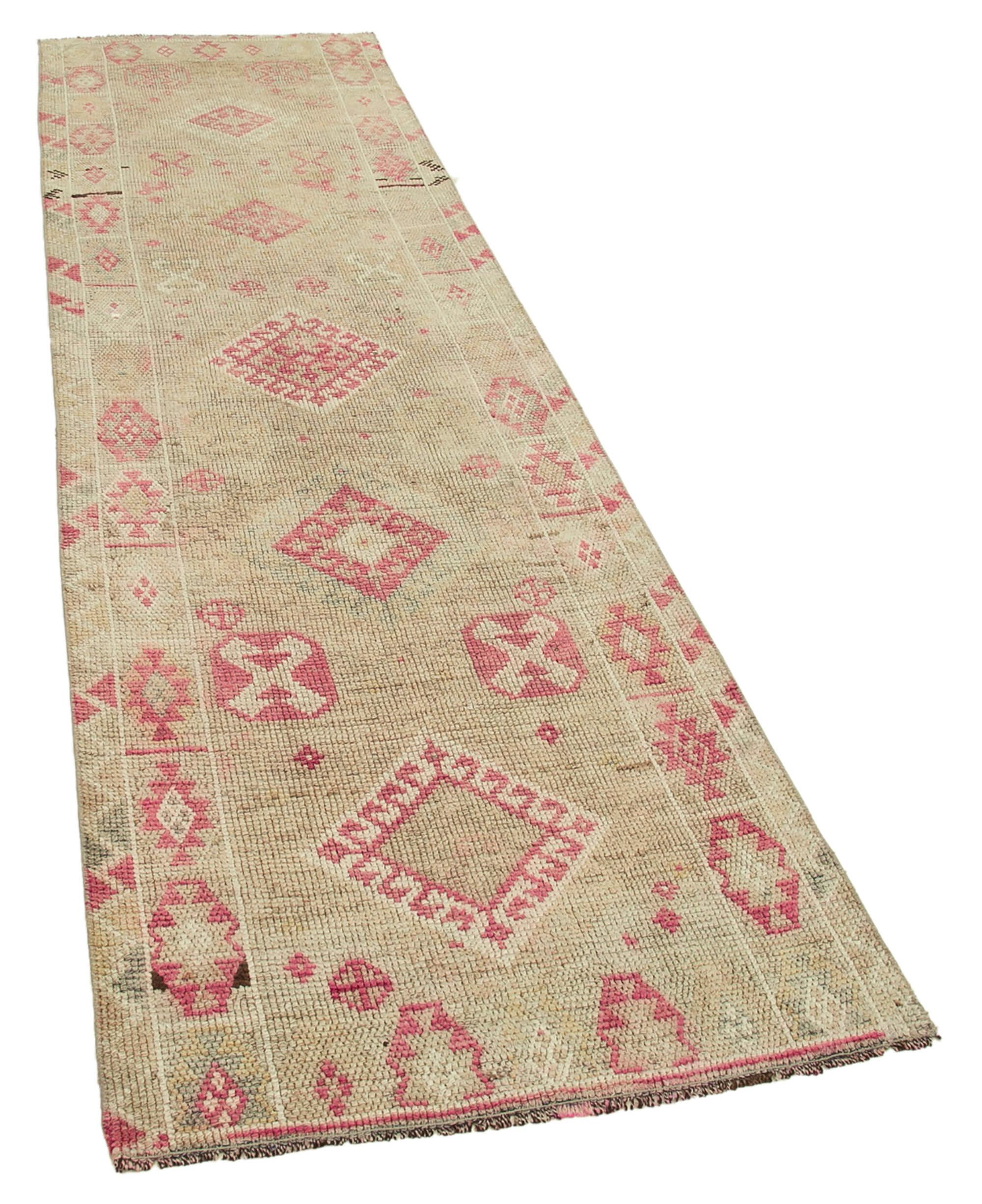 3 x 10 Beige Boho Runner Rugs - 3083