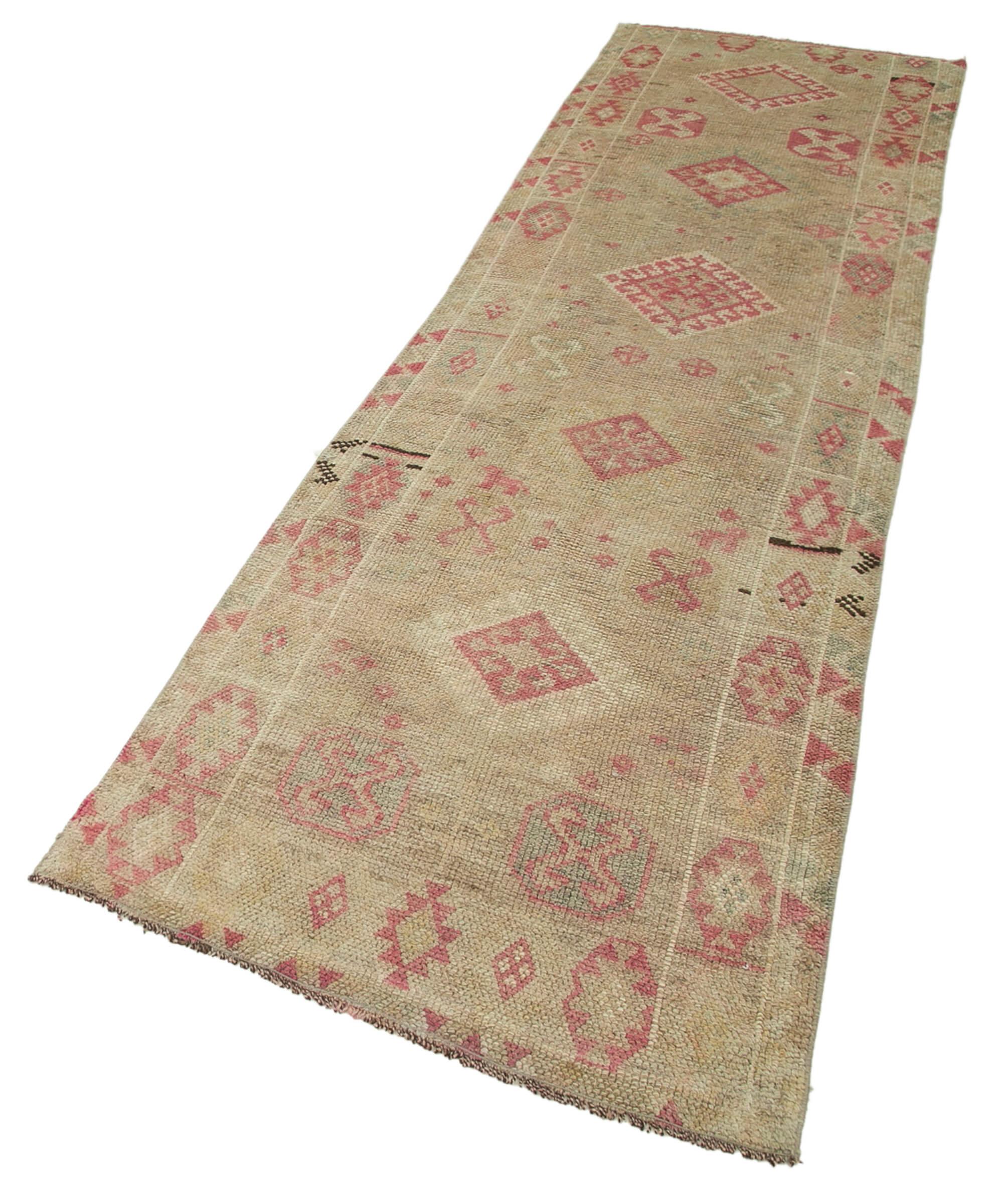 3 x 10 Beige Boho Runner Rugs - 3083