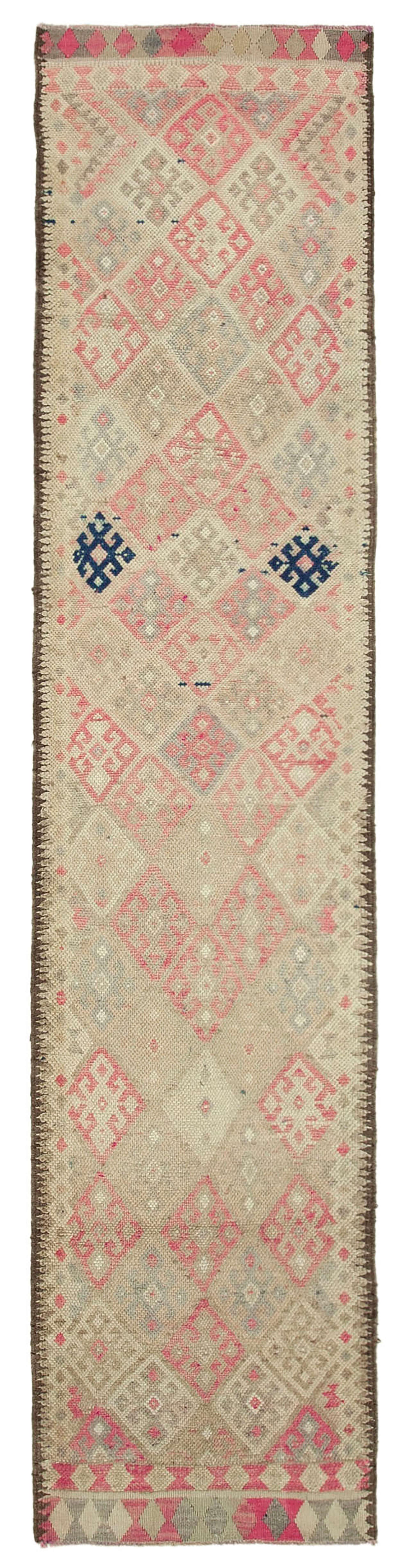 3 x 14 Beige Boho Runner Rugs - 3084