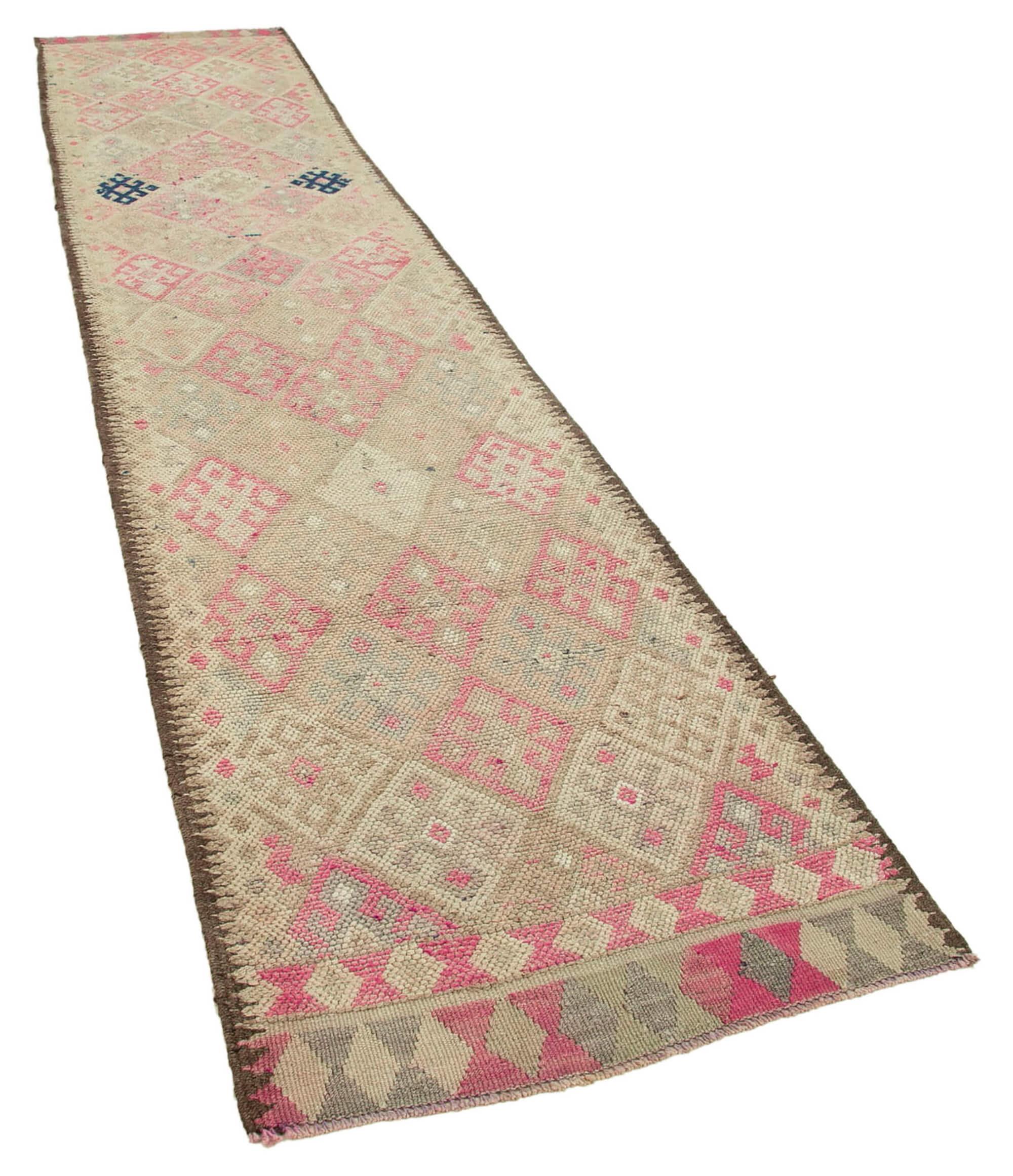 3 x 14 Beige Boho Runner Rugs - 3084