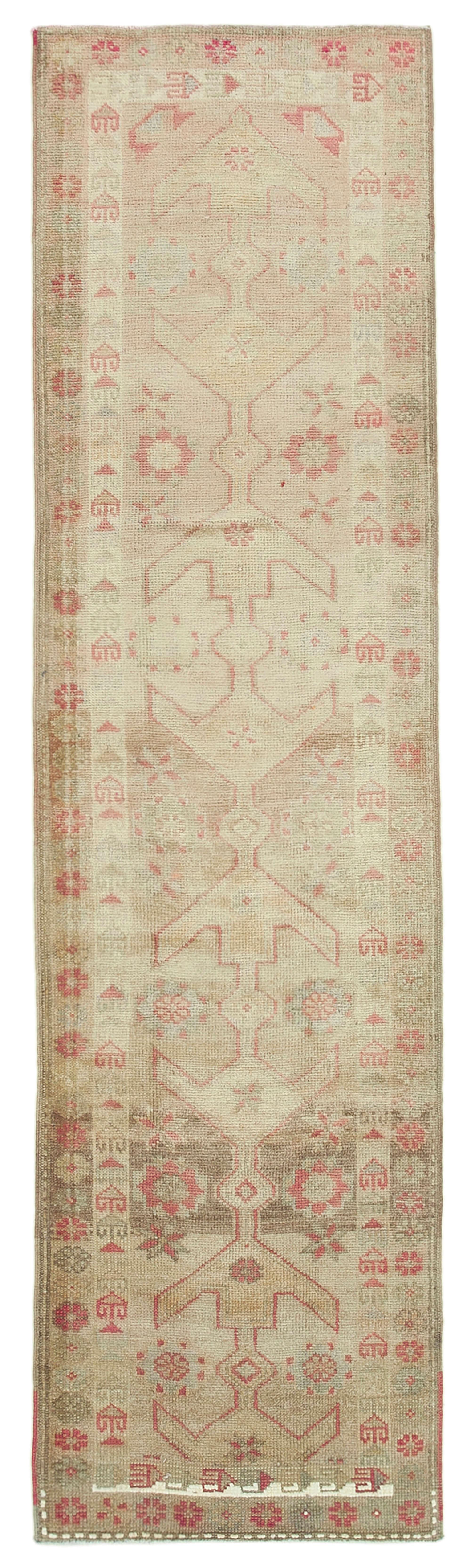 3 x 11 Beige Boho Runner Rugs - 3085