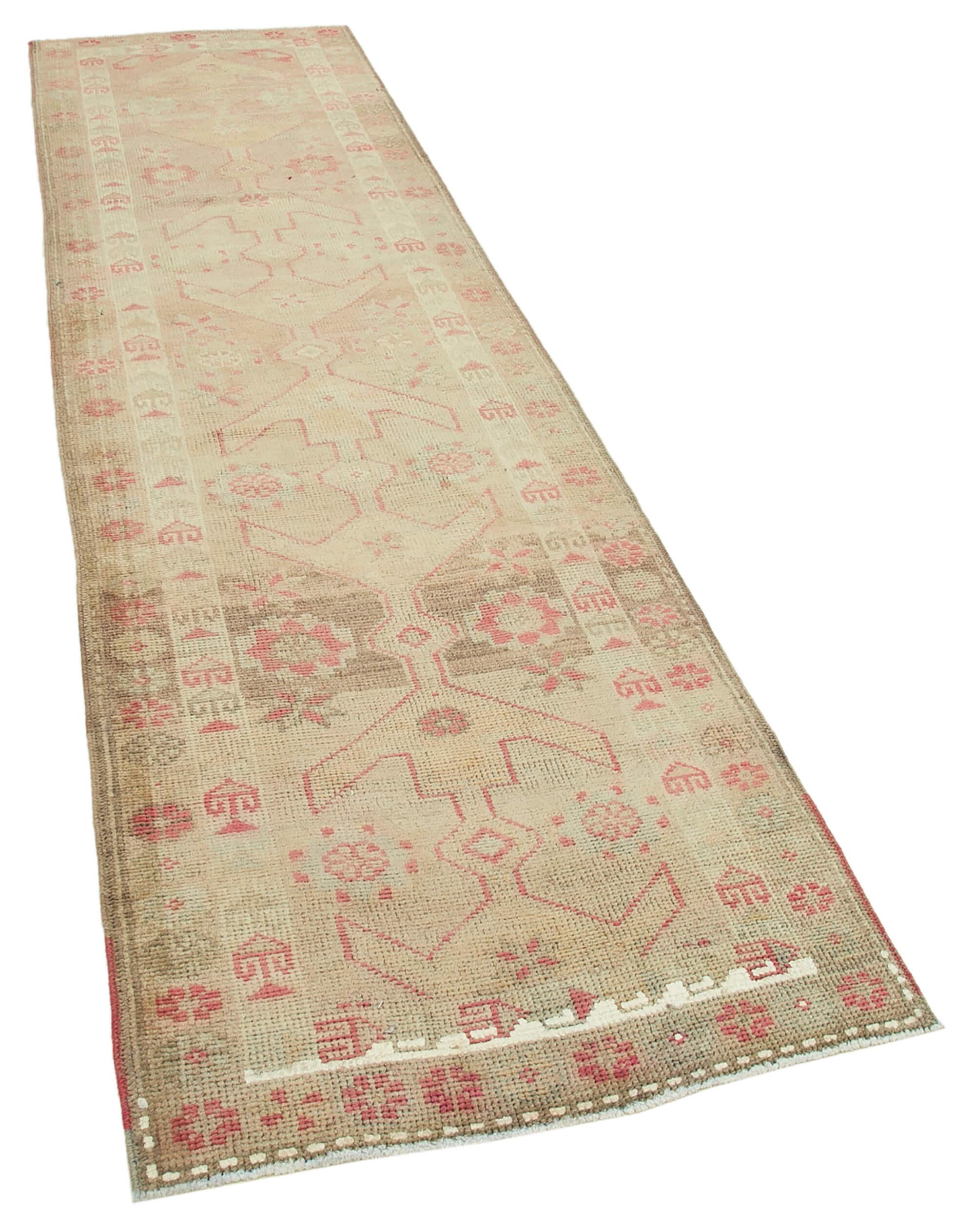 3 x 11 Beige Boho Runner Rugs - 3085