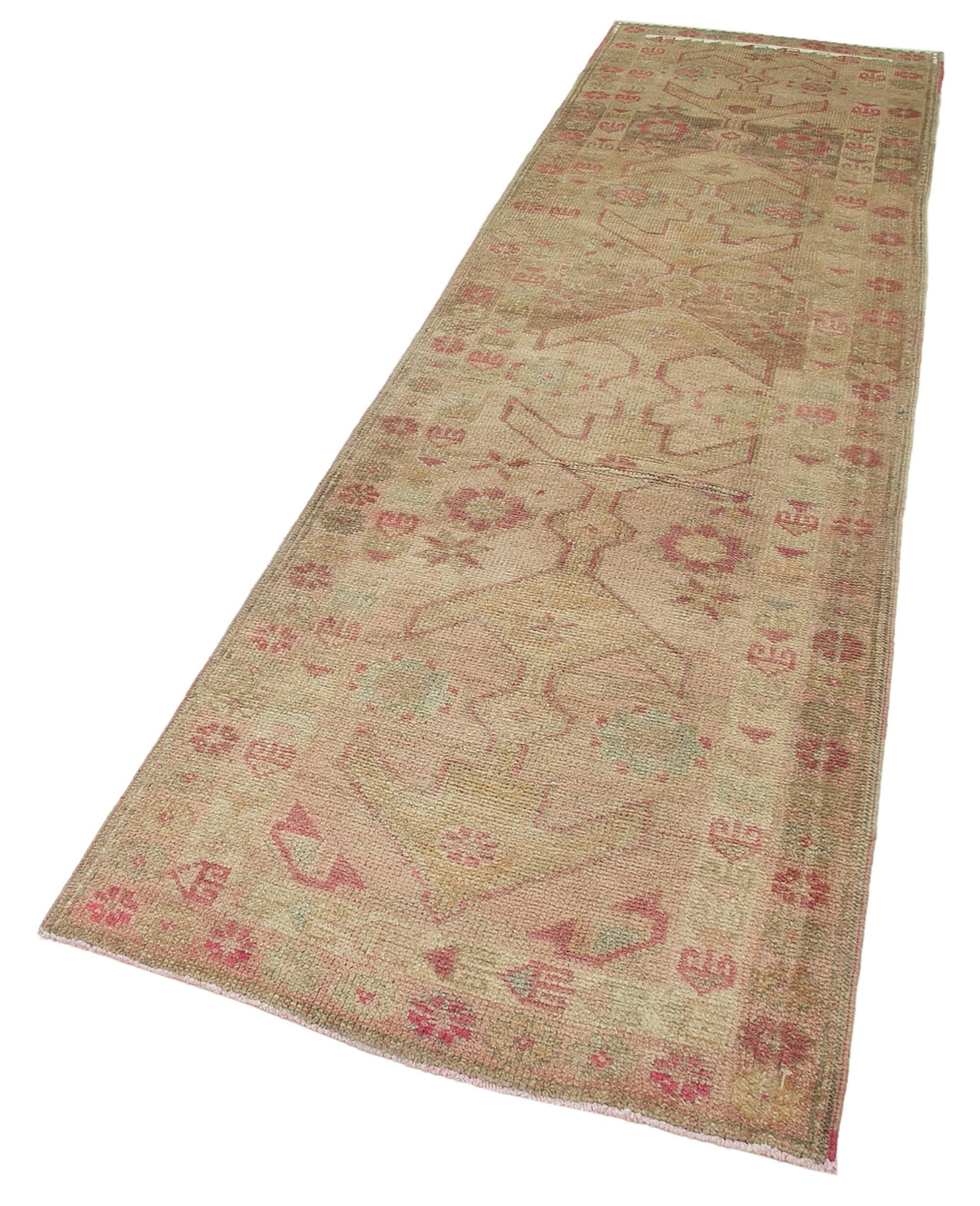 3 x 11 Beige Boho Runner Rugs - 3085