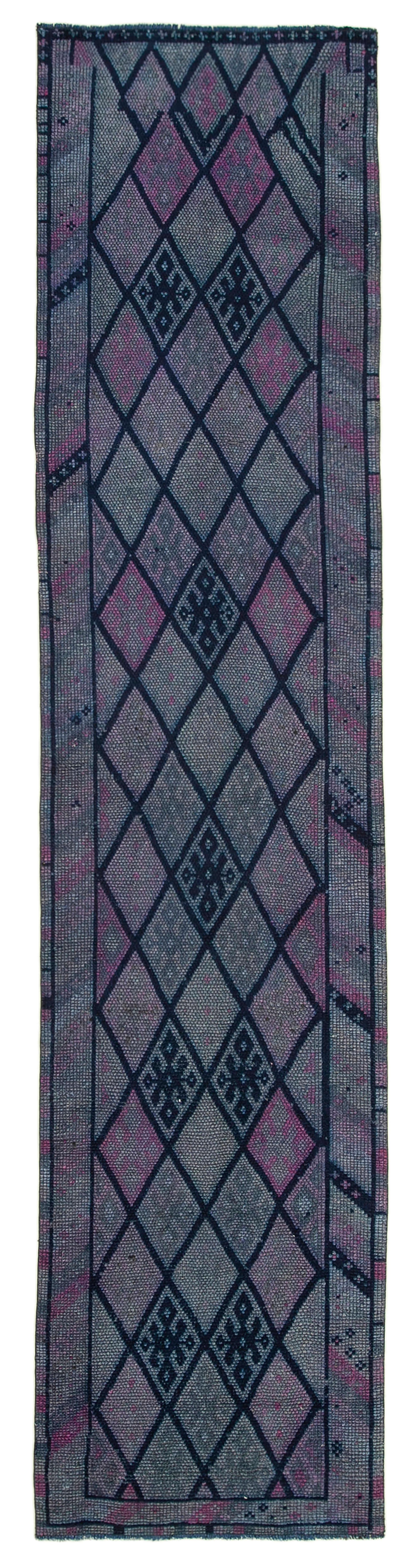 3 x 12 Purple Boho Runner Rugs - 3087