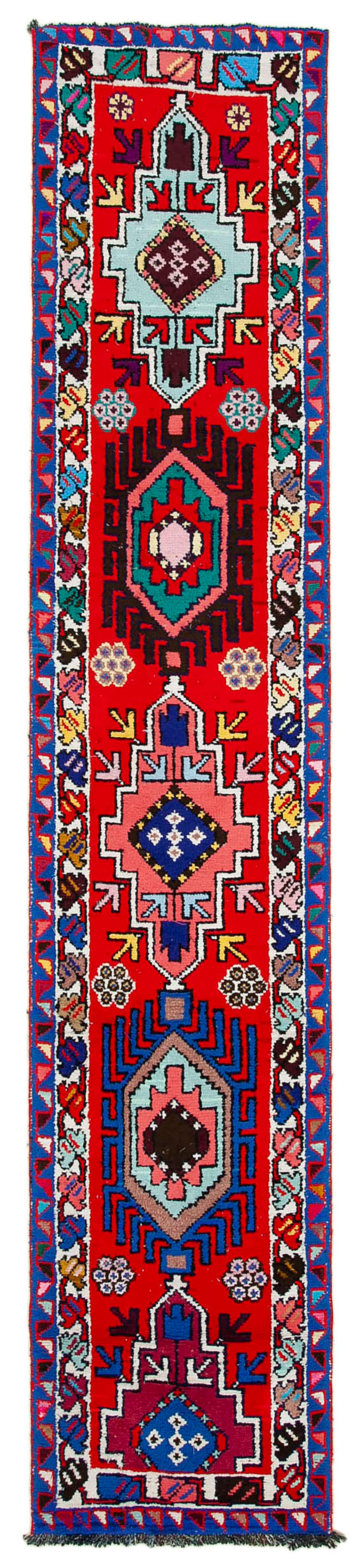 3 x 13 Red Boho Runner Rugs - 3090