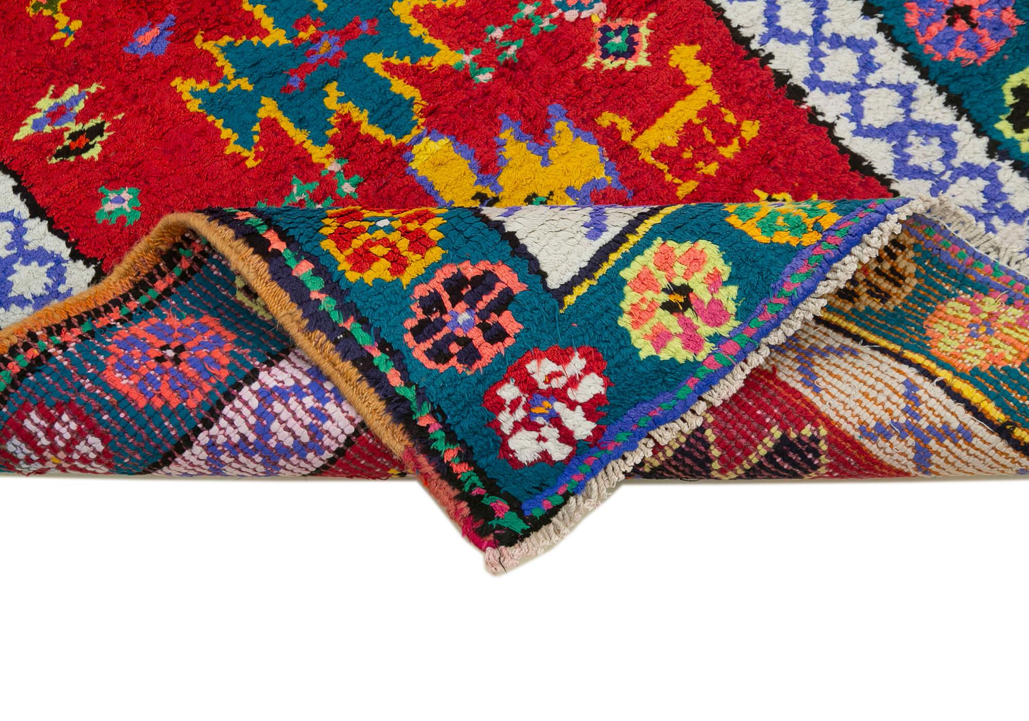 3 x 12 Red Boho Runner Rugs - 3091