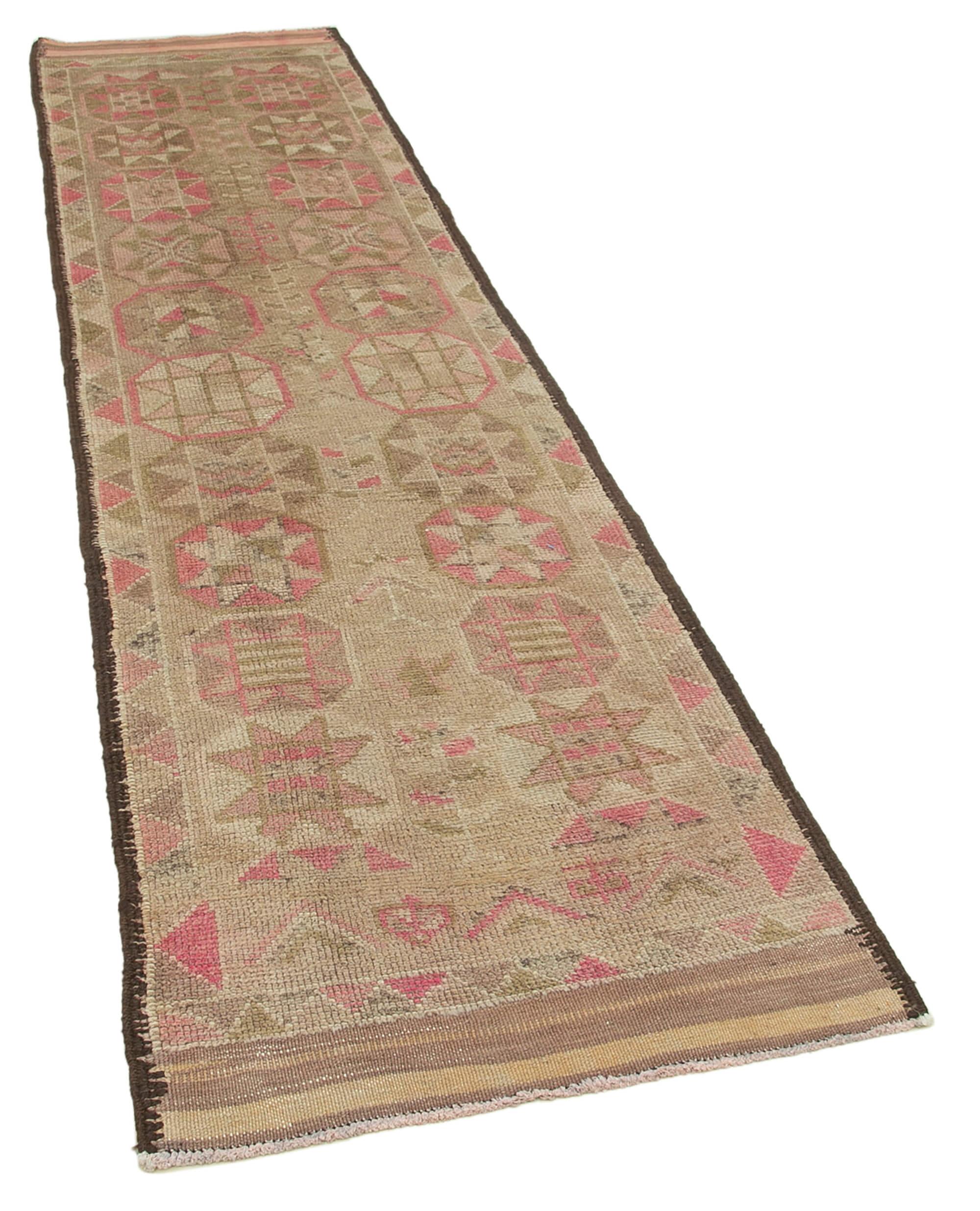 3 x 11 Beige Boho Runner Rugs - 3092