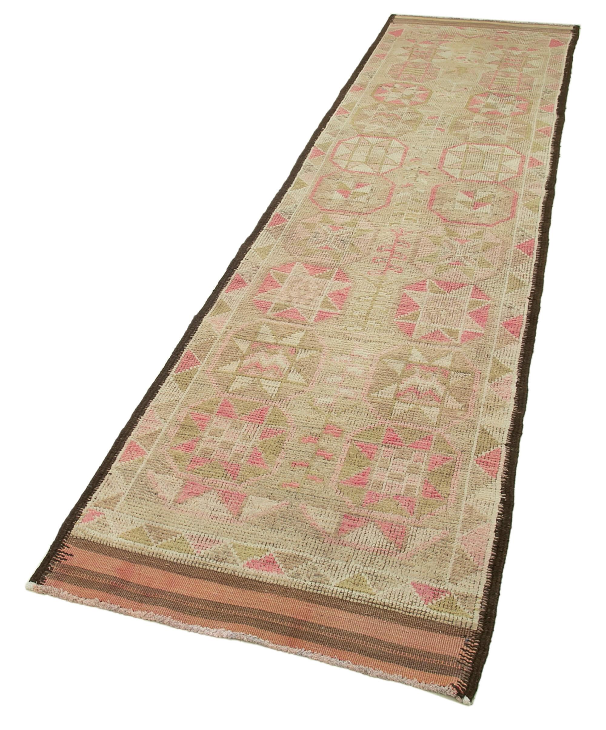 3 x 11 Beige Boho Runner Rugs - 3092