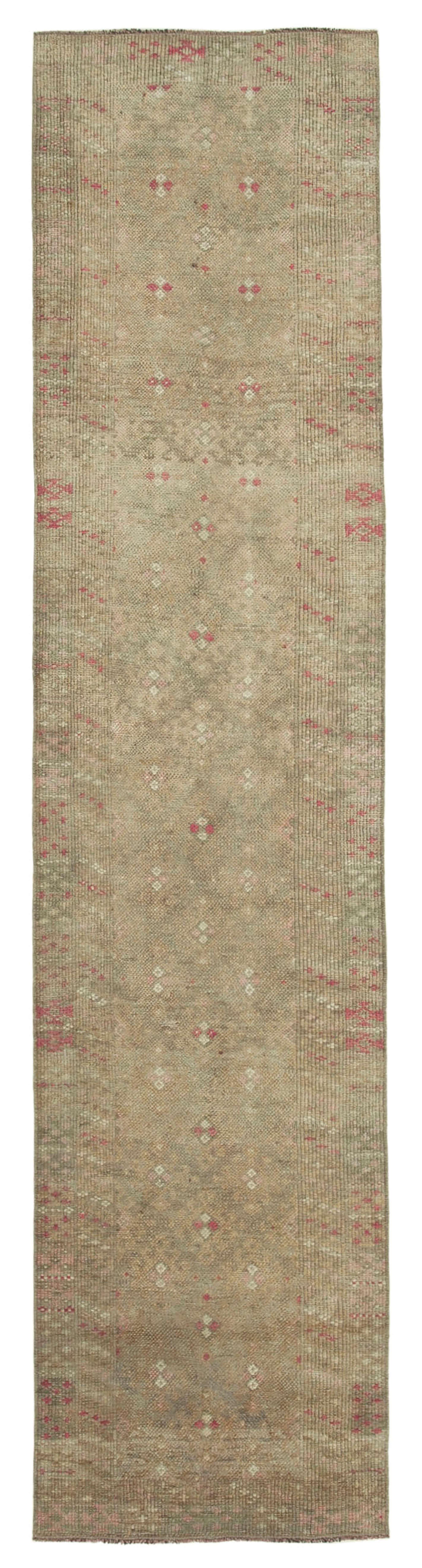 3 x 12 Beige Boho Runner Rugs - 3096