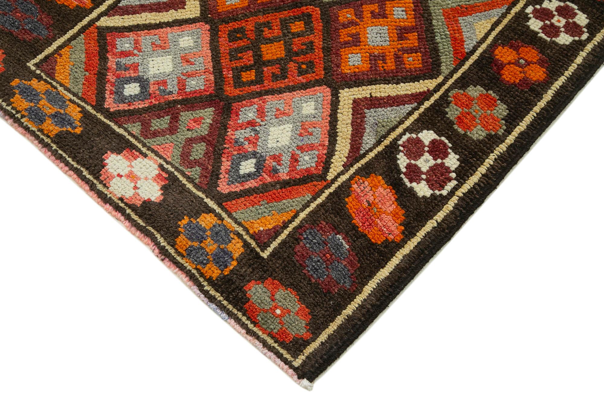 3 x 14 Orange Boho Runner Rugs - 3097