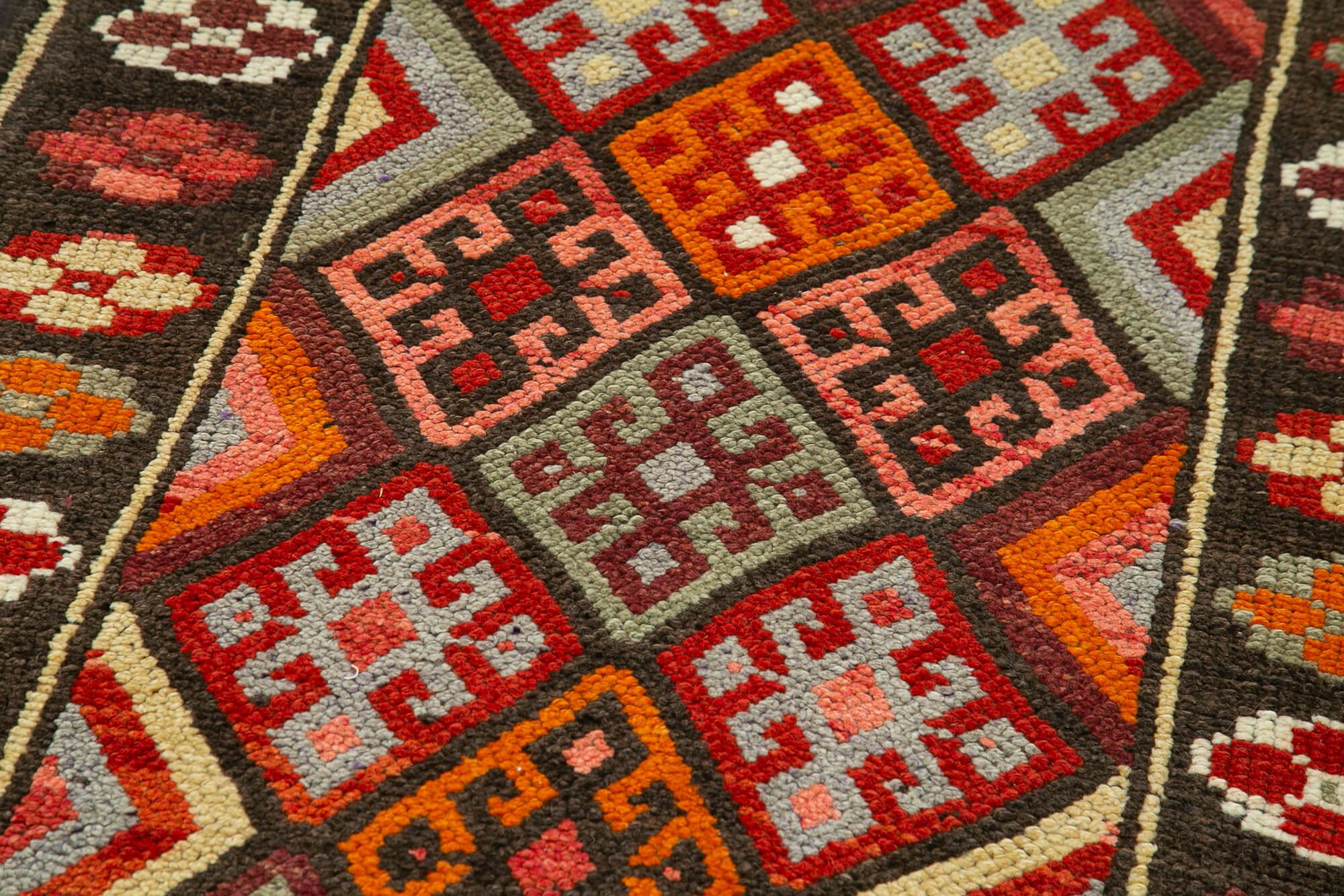 3 x 14 Orange Boho Runner Rugs - 3097