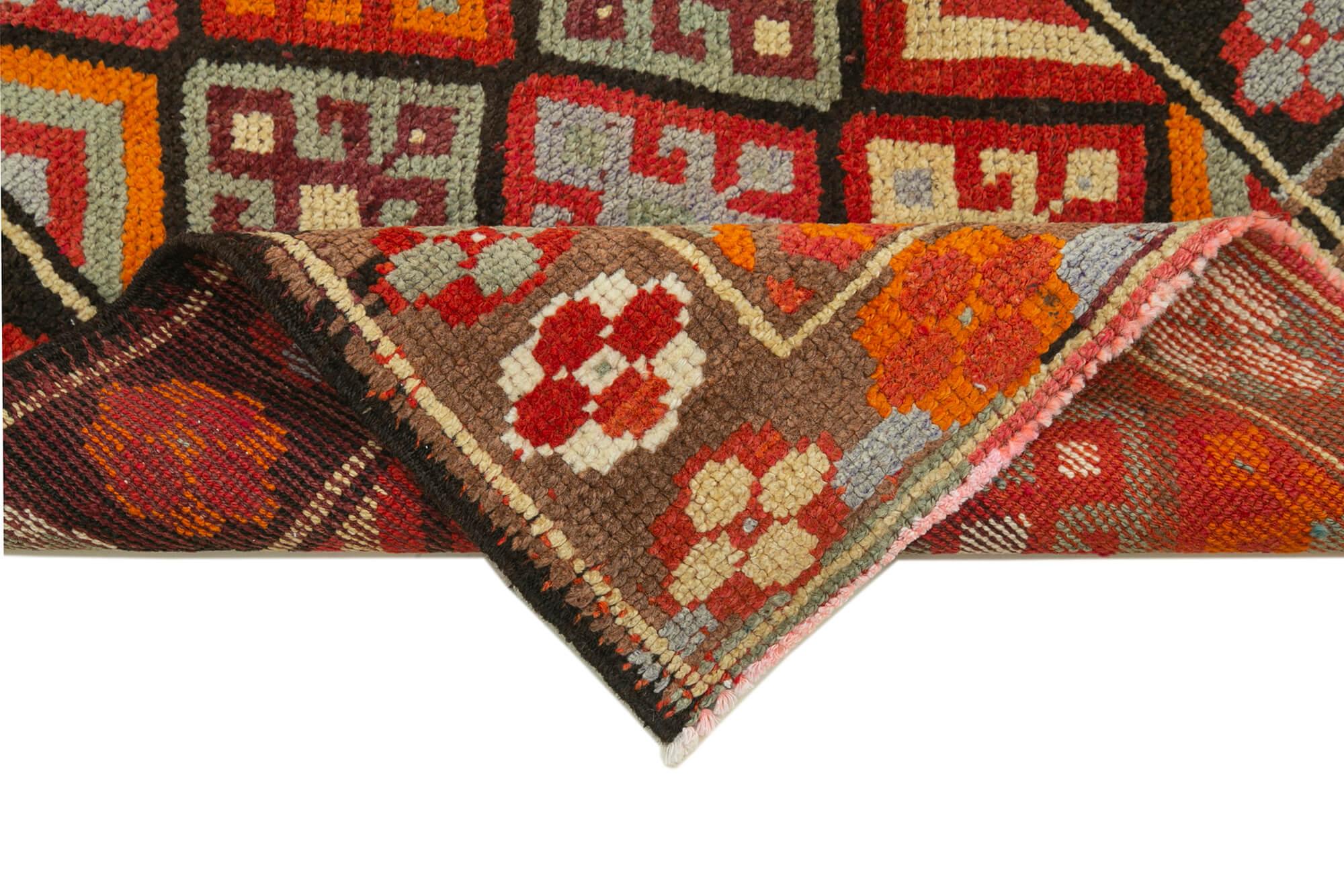 3 x 14 Orange Boho Runner Rugs - 3097