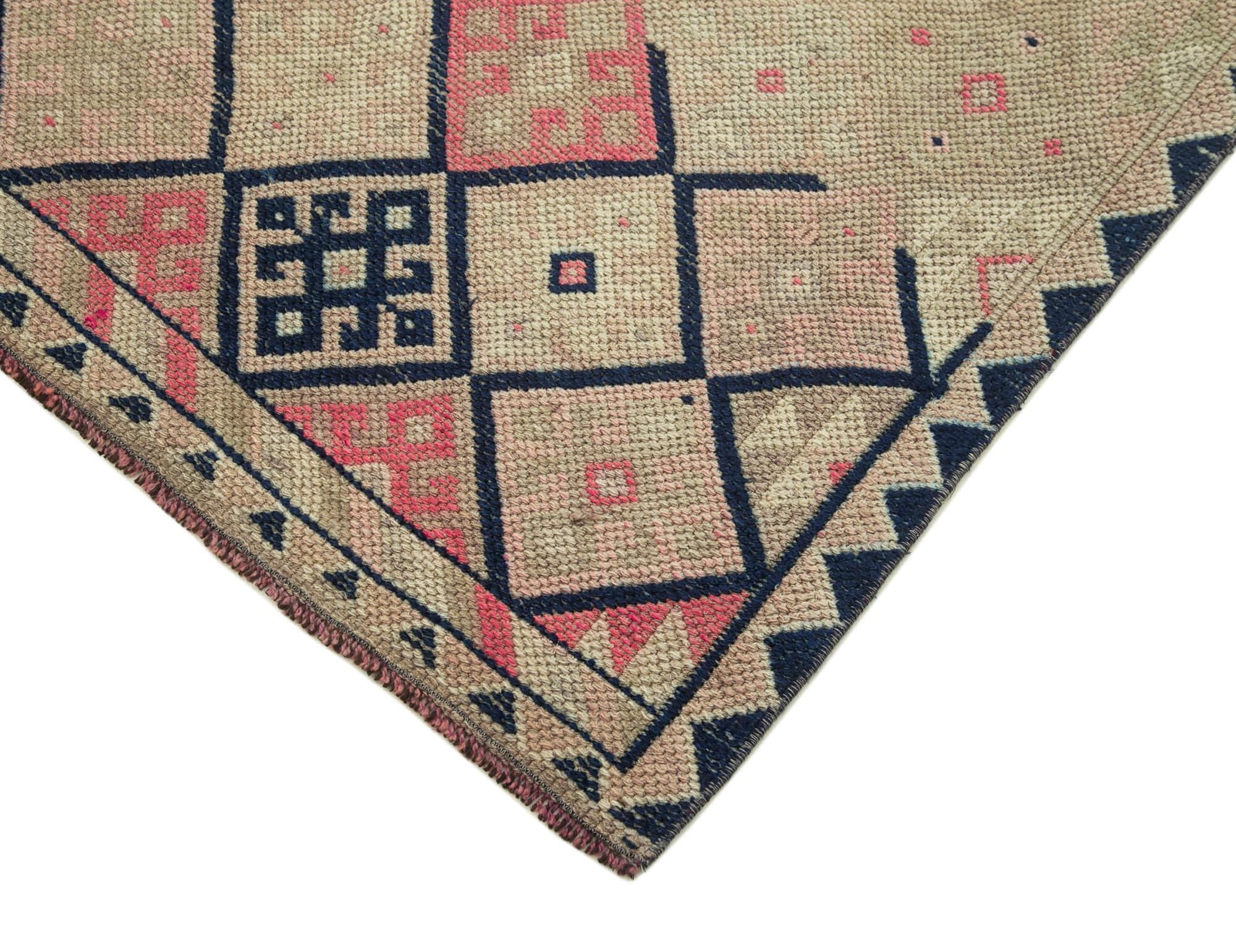 3 x 12 Beige Boho Runner Rugs - 3100