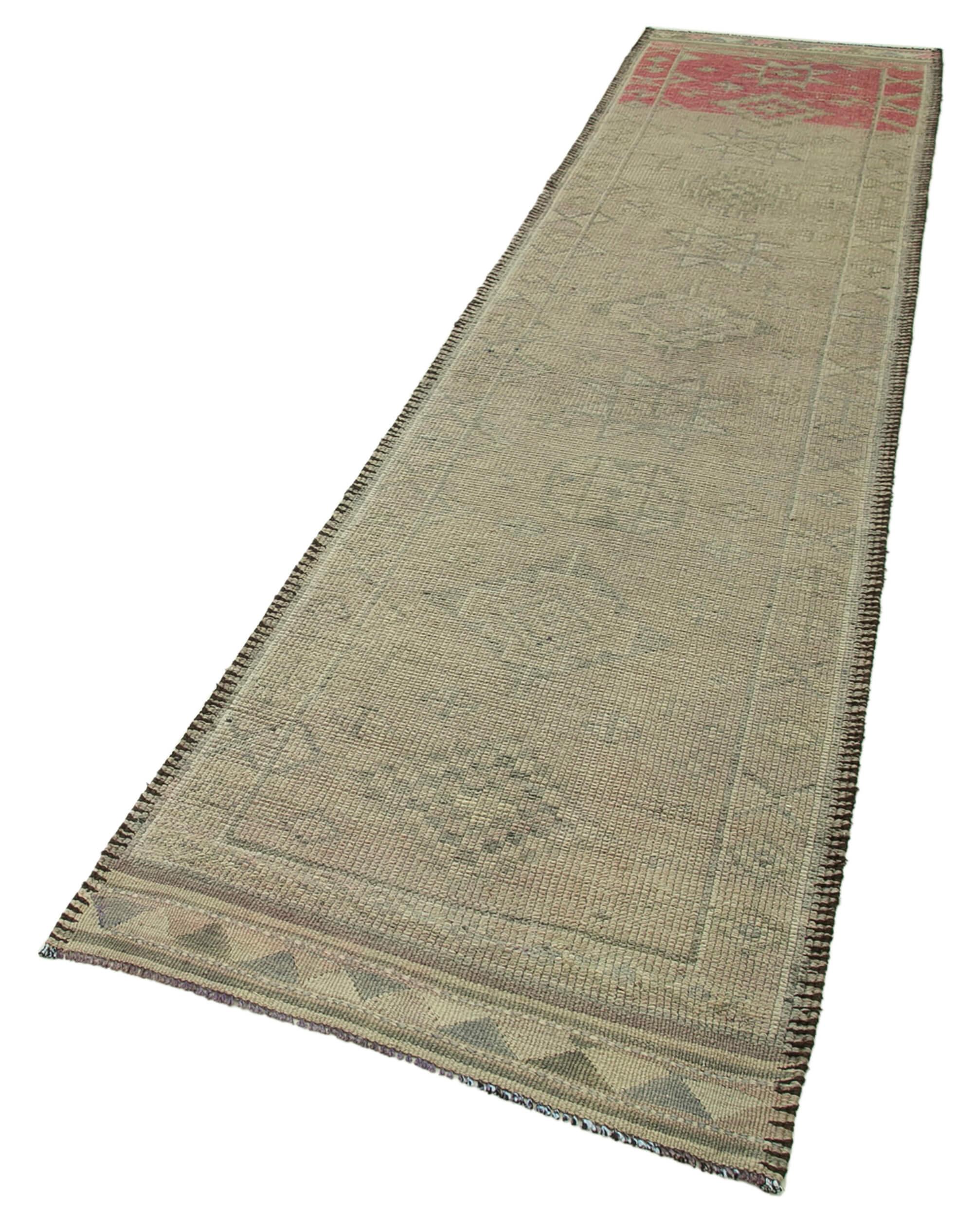 3 x 12 Beige Boho Runner Rugs - 3105