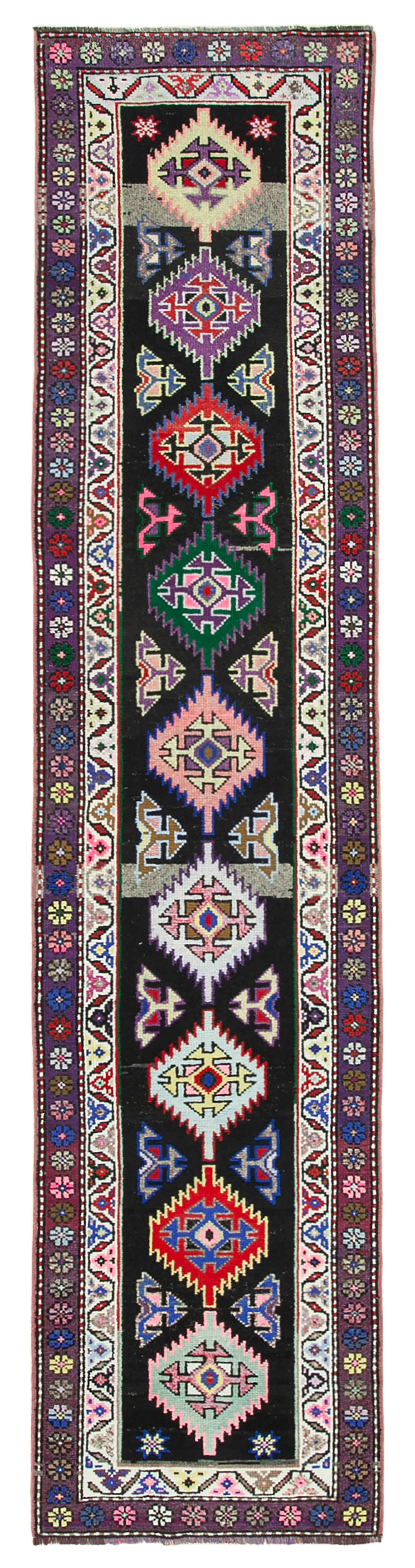 3 x 13 Purple Boho Runner Rugs - 3106