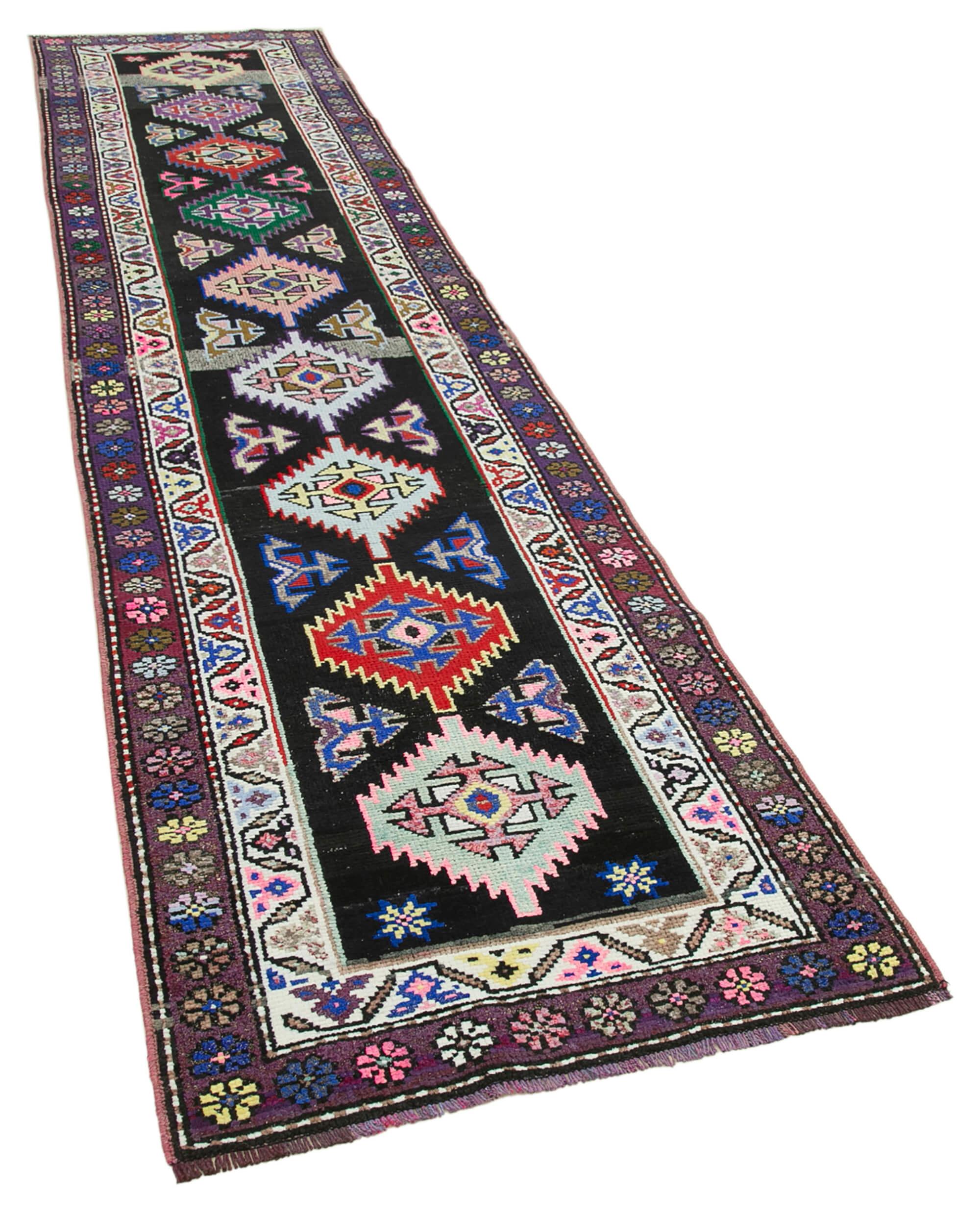 3 x 13 Purple Boho Runner Rugs - 3106