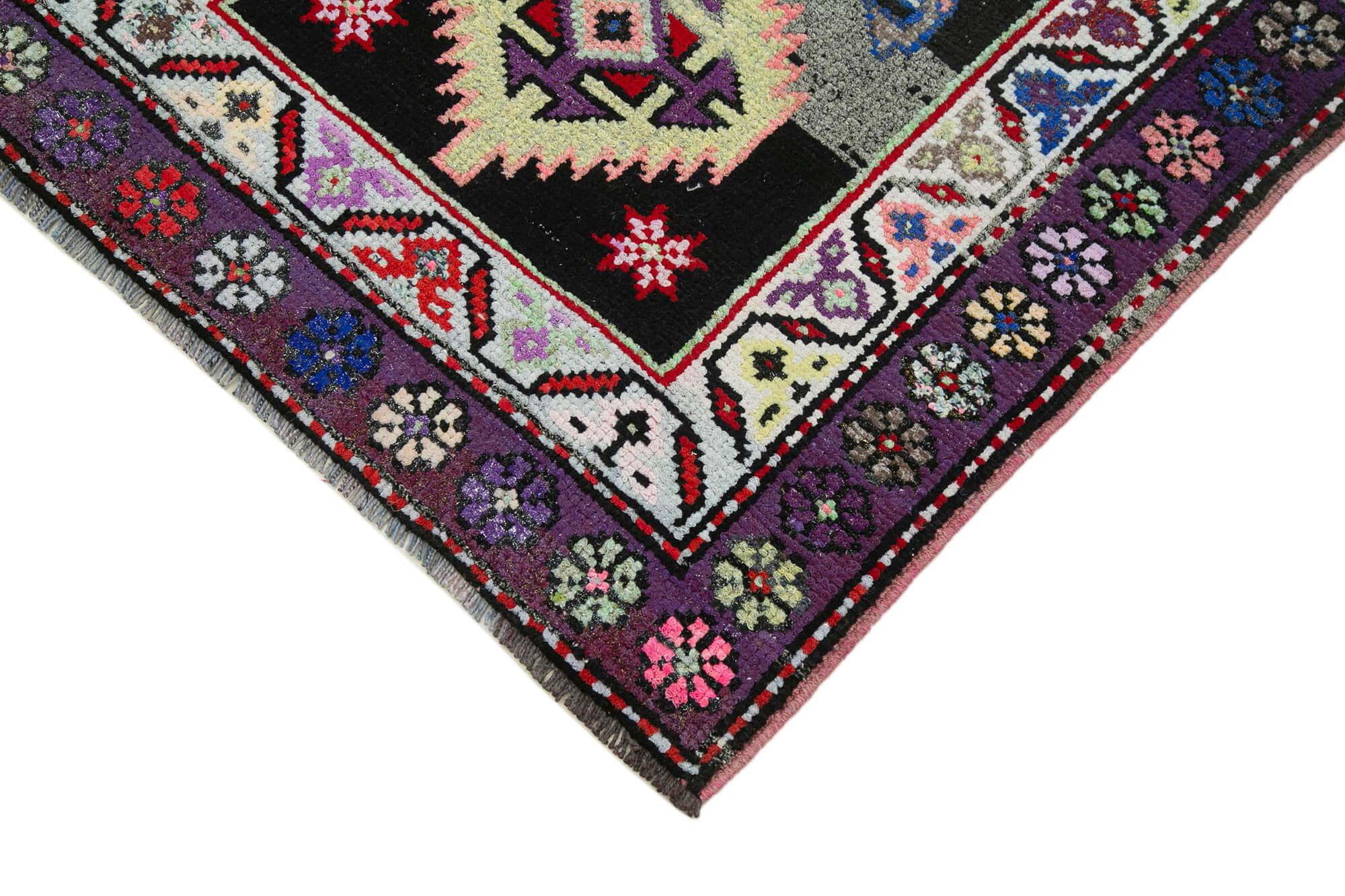 3 x 13 Purple Boho Runner Rugs - 3106