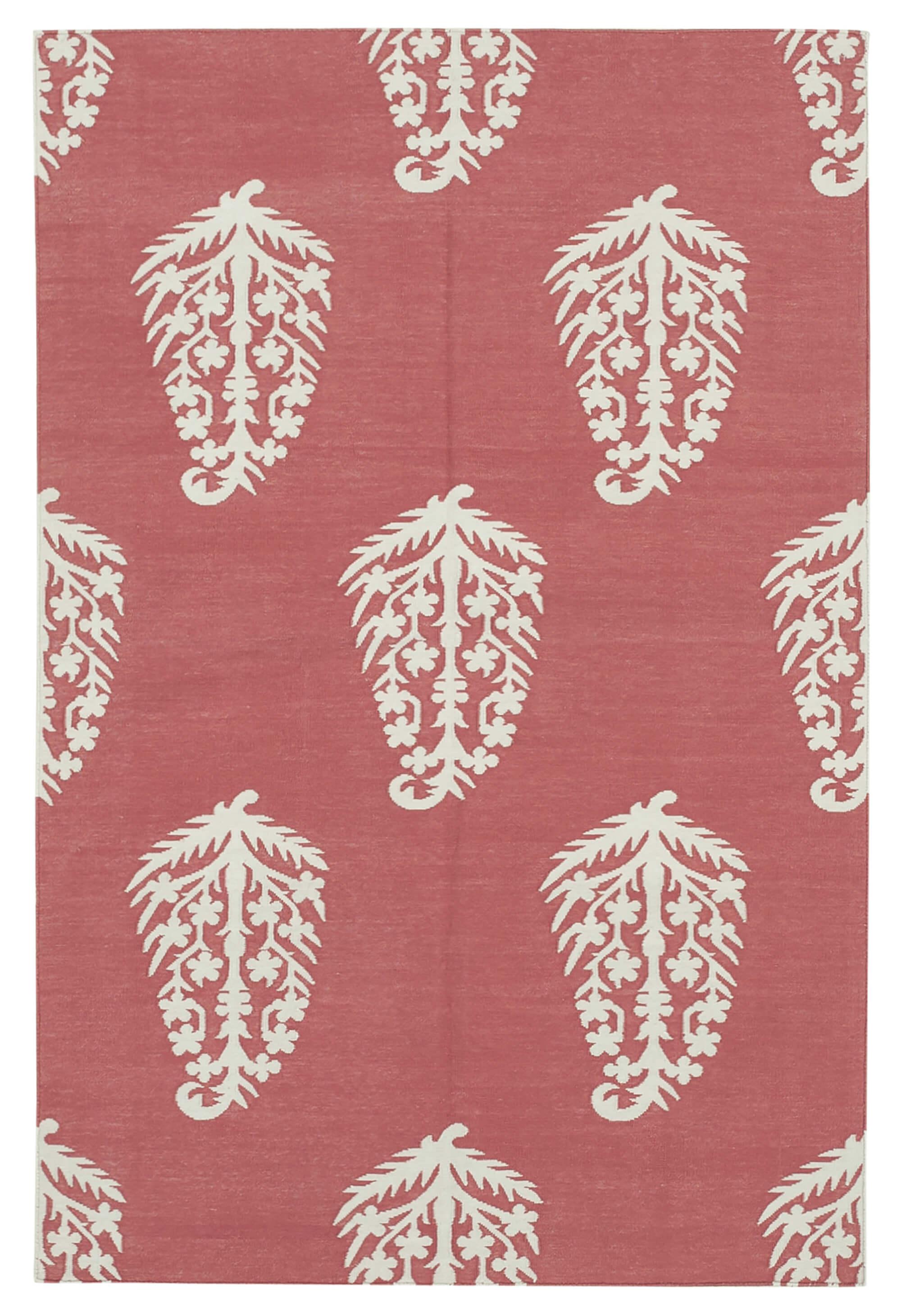 4 x 5 Red Dhurrie Rug - 3111