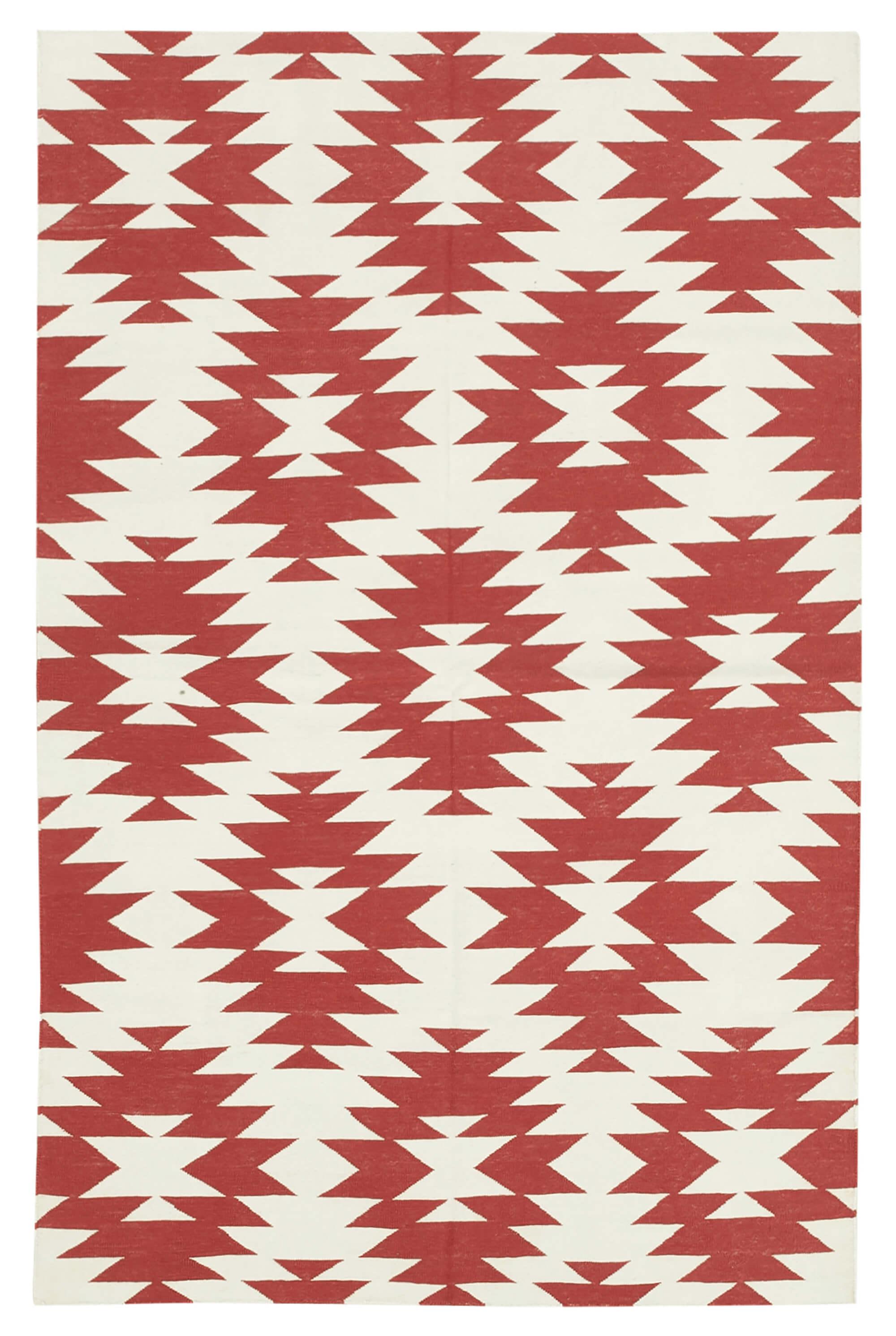 3 x 5 Red Dhurrie Rug - 3113