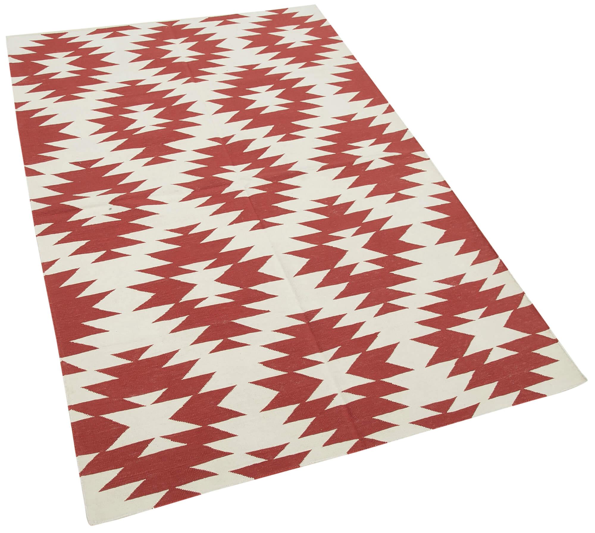 3 x 5 Red Dhurrie Rug - 3113