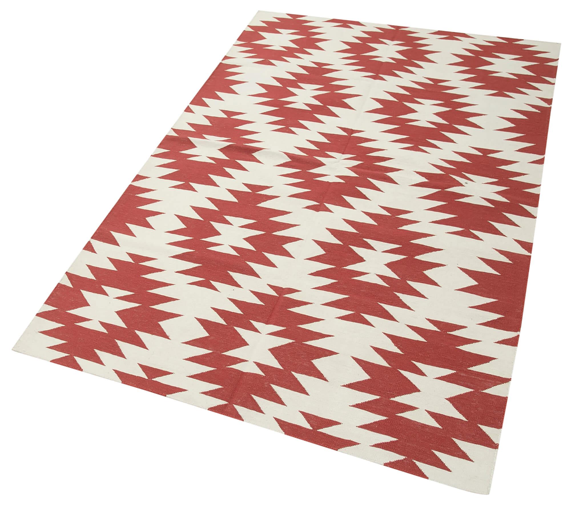 3 x 5 Red Dhurrie Rug - 3113