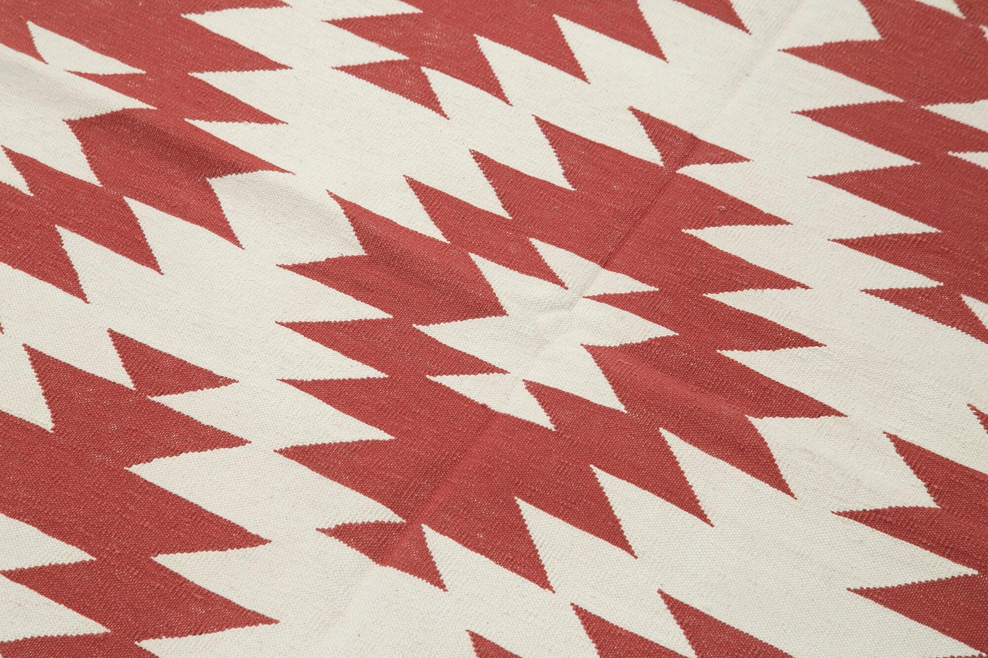 3 x 5 Red Dhurrie Rug - 3113