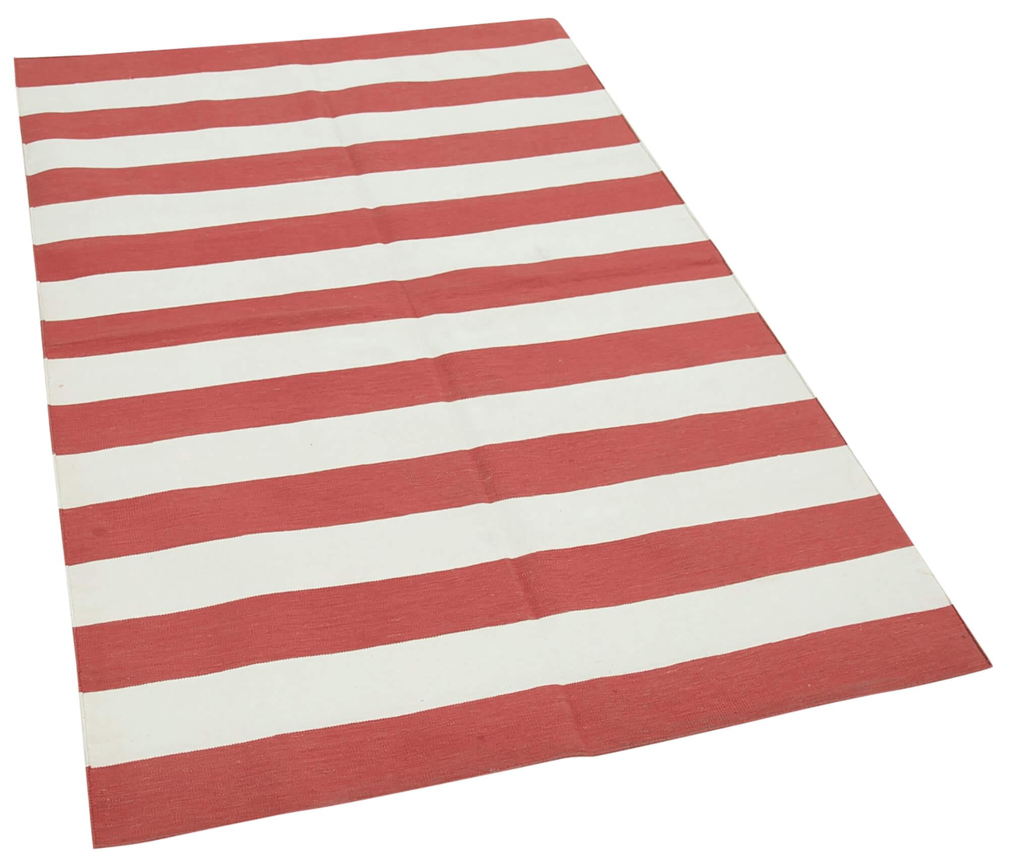 3 x 6 Red Dhurrie Rug - 3114