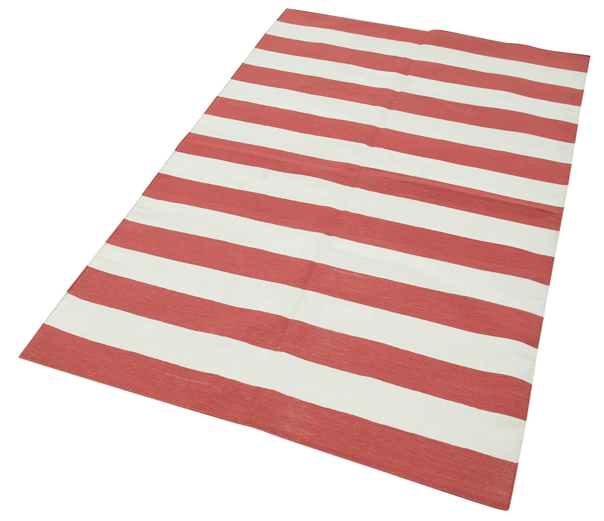 3 x 6 Red Dhurrie Rug - 3114