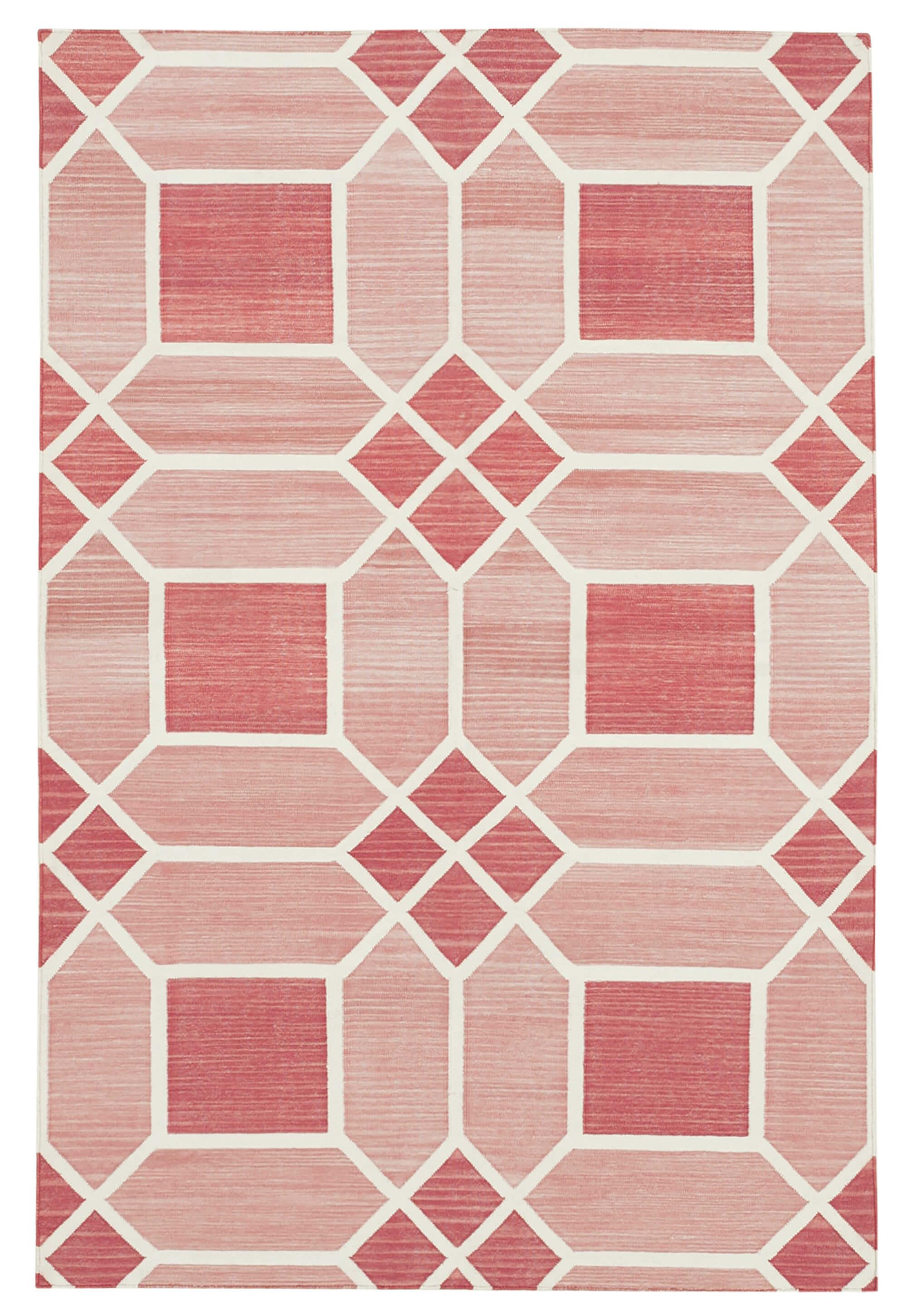 4 x 5 Red Dhurrie Rug - 3116