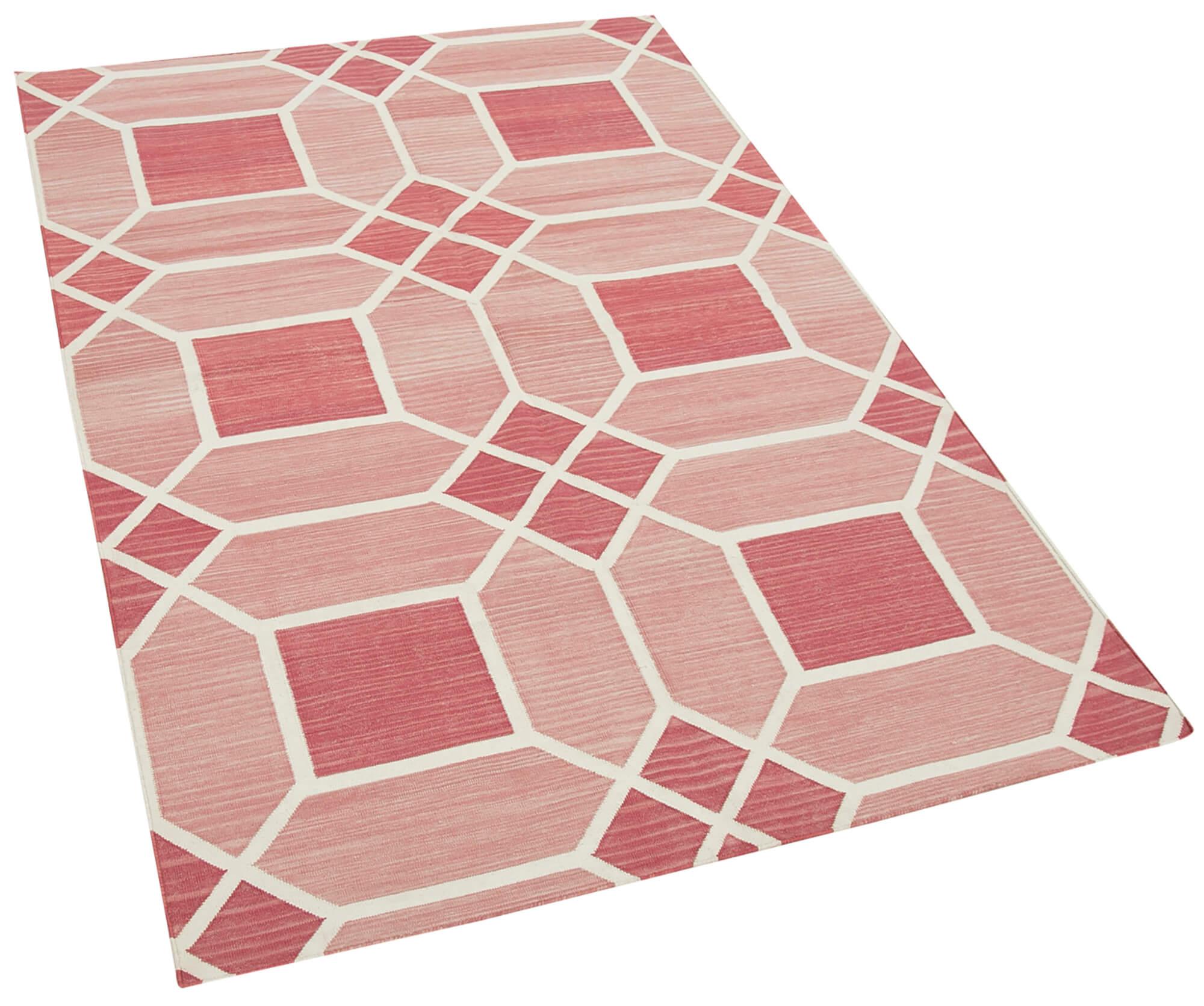 4 x 5 Red Dhurrie Rug - 3116