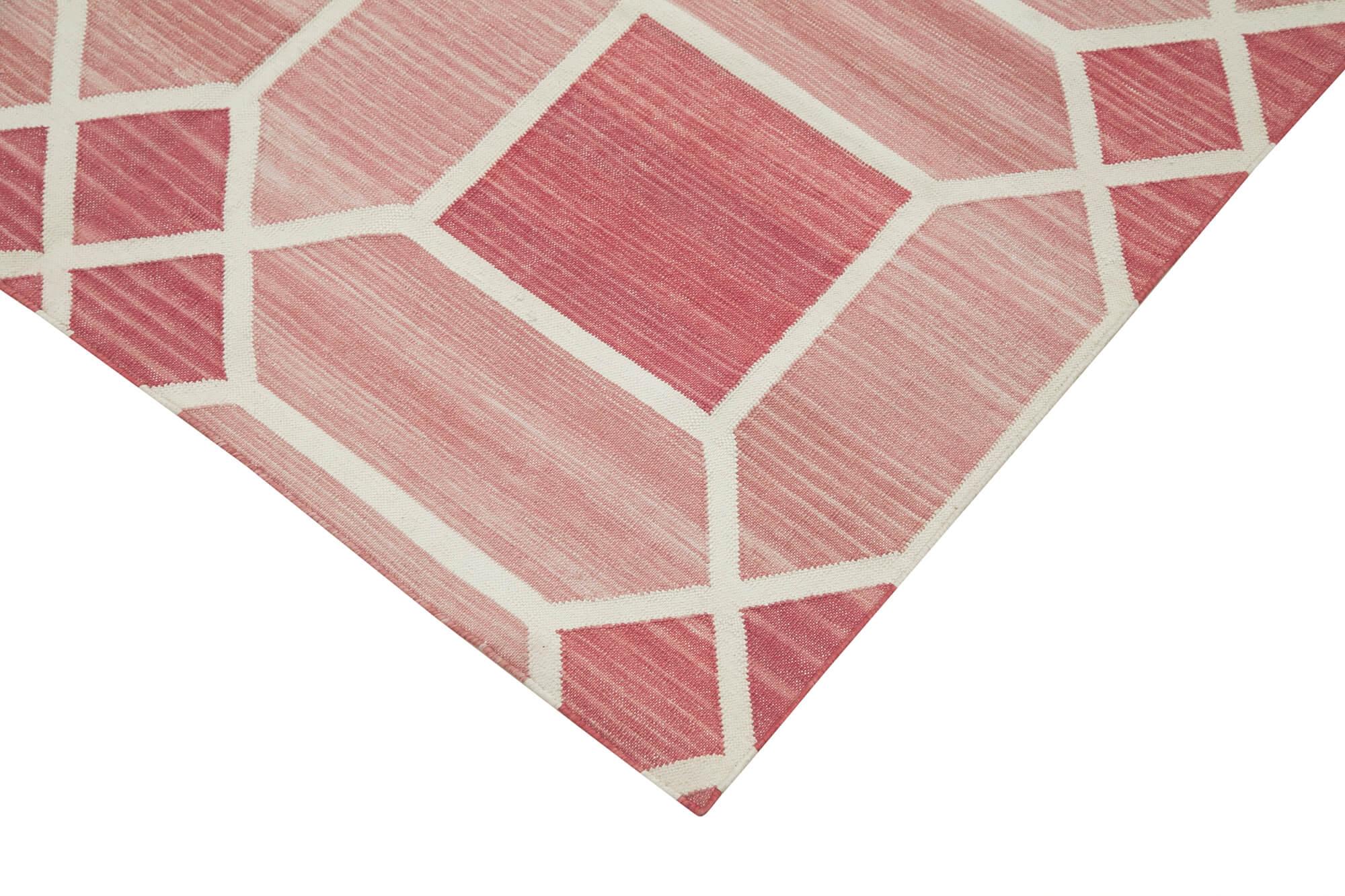 4 x 5 Red Dhurrie Rug - 3116