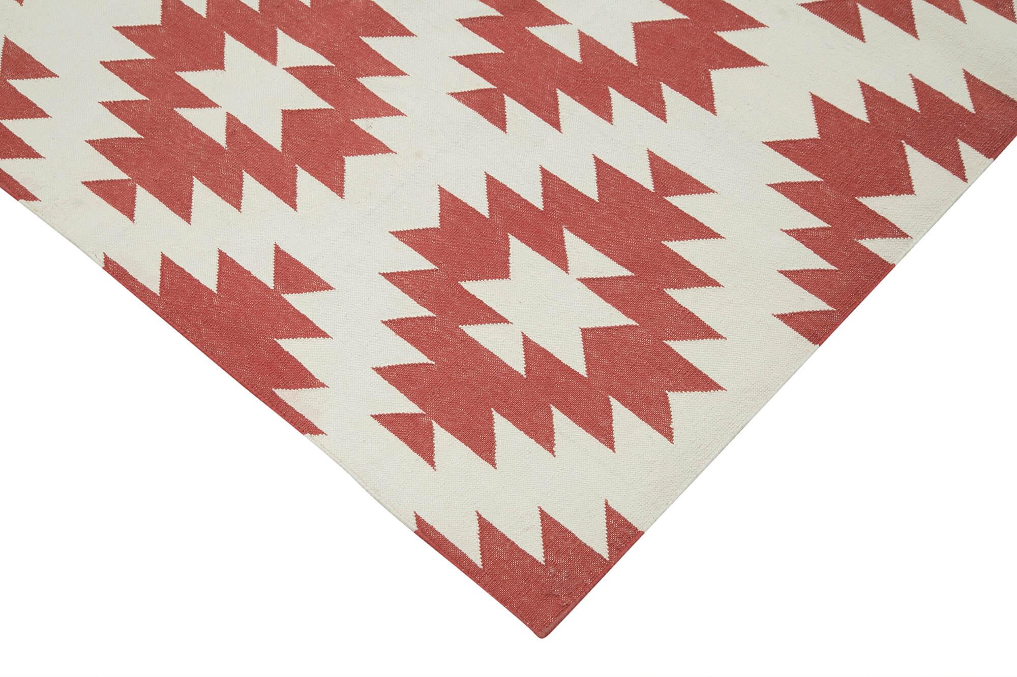 8 x 10 Red Dhurrie Rug - 3119