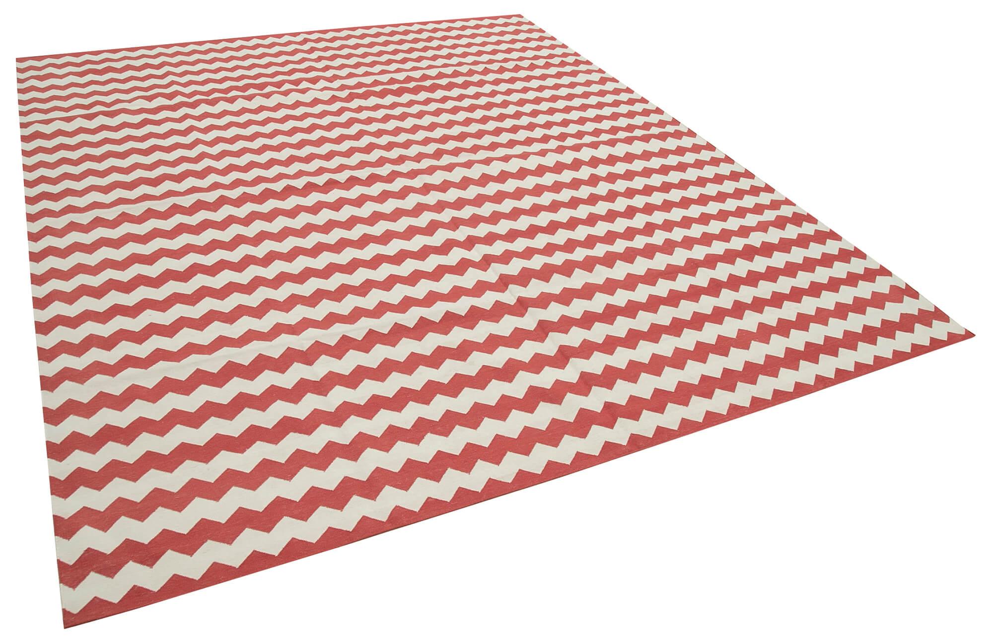 8 x 10 Red Dhurrie Rug - 3120