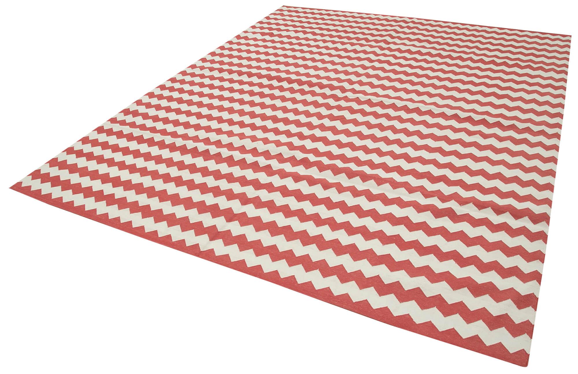 8 x 10 Red Dhurrie Rug - 3120