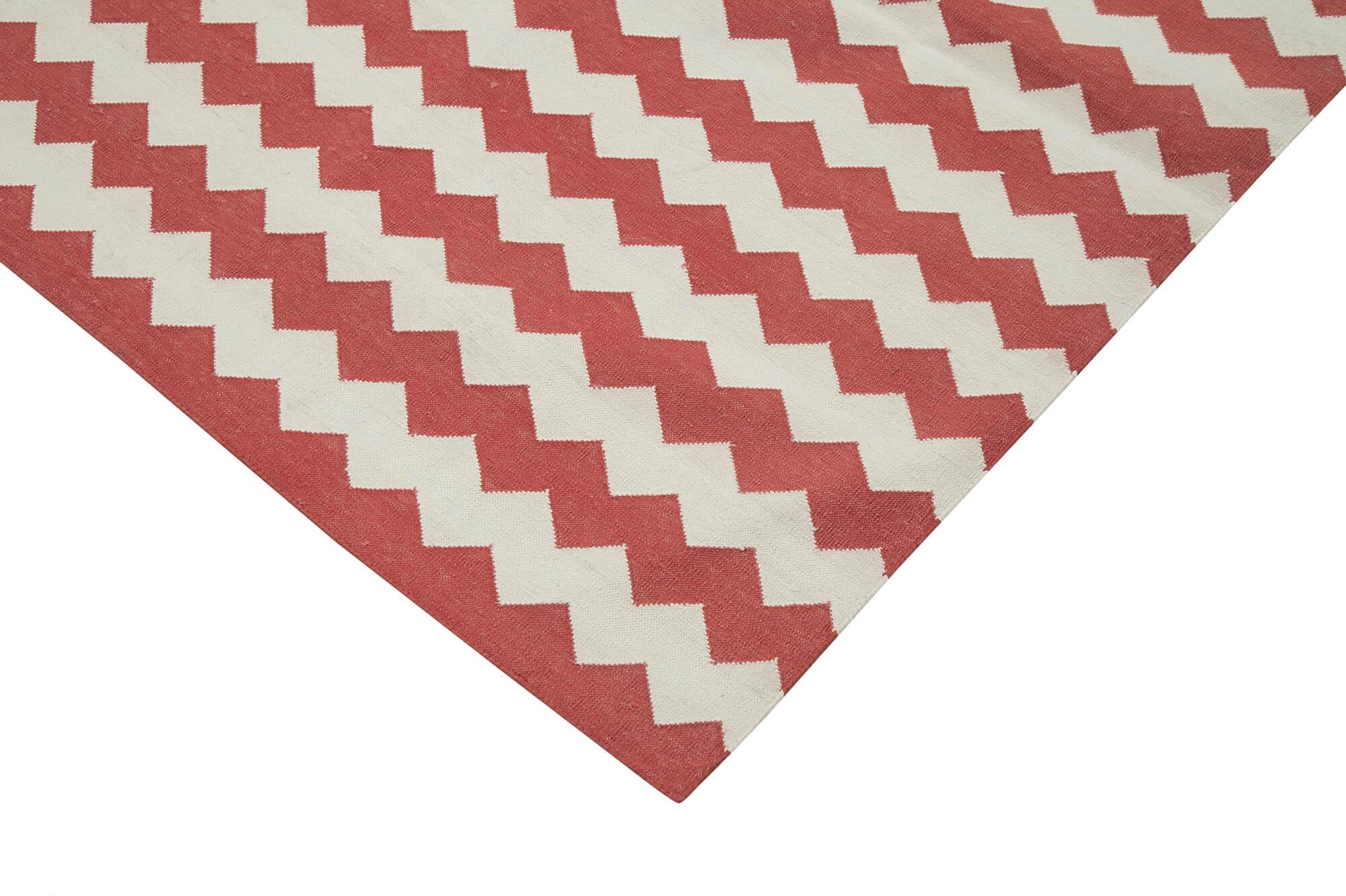 8 x 10 Red Dhurrie Rug - 3120