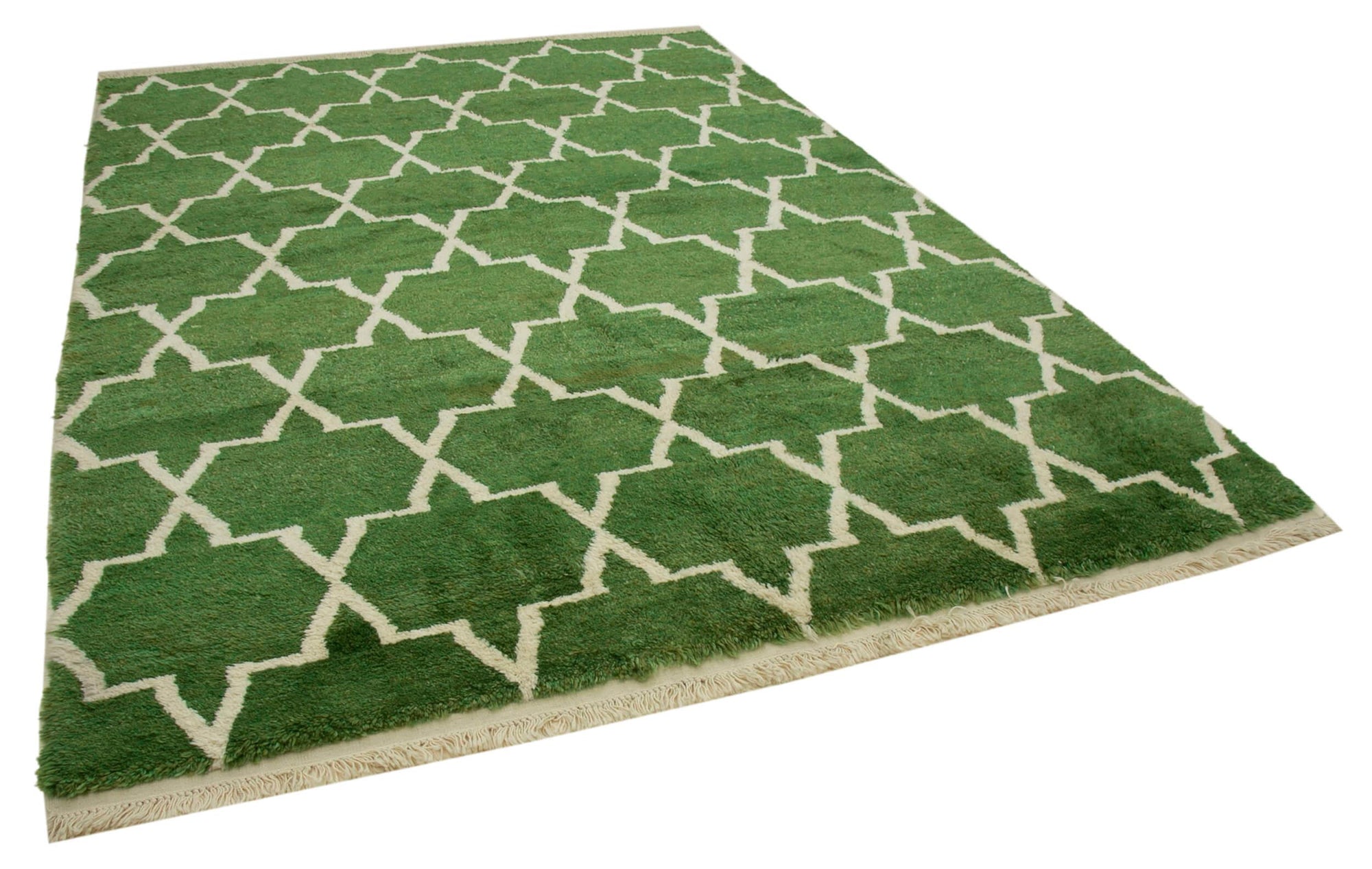 8 x 11 Green Moroccan Rug - 3124