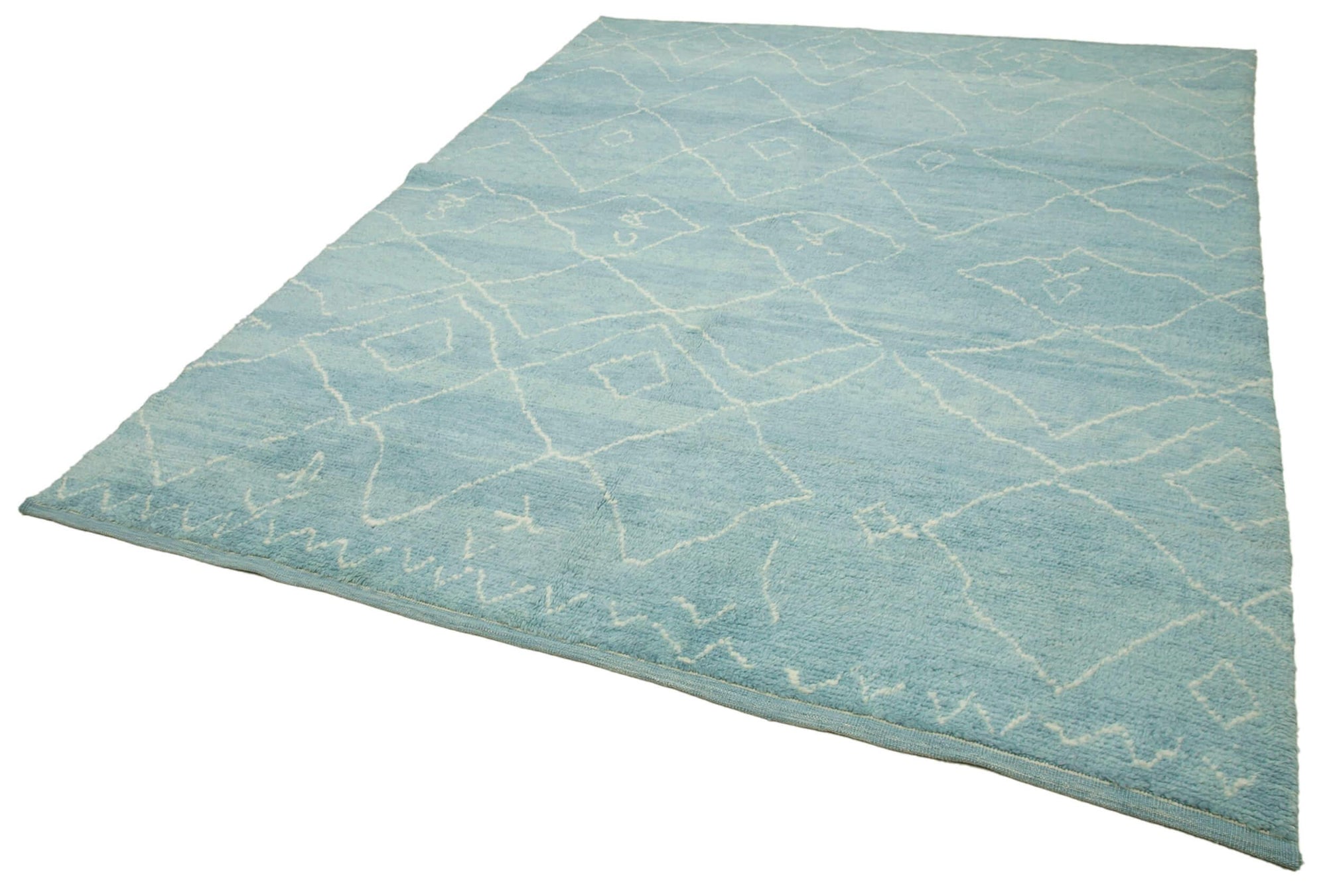 8 x 10 Blue Moroccan Rug - 3129