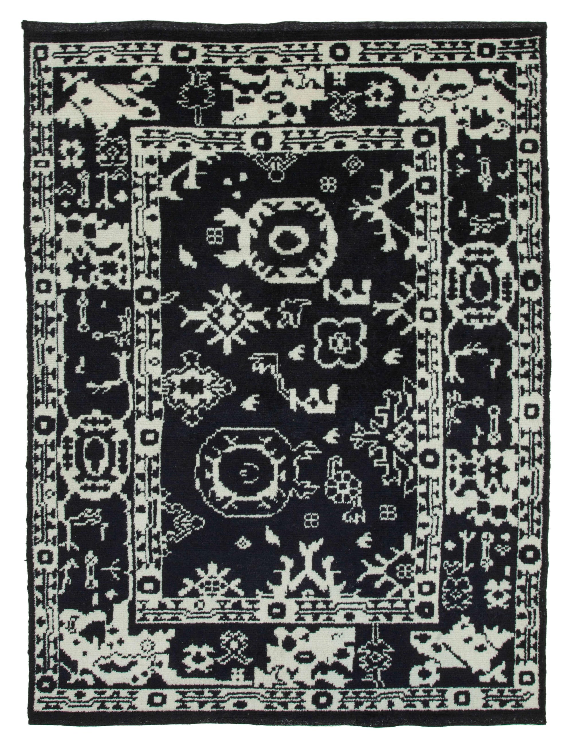 7 x 10 Black Moroccan Rug - 3130