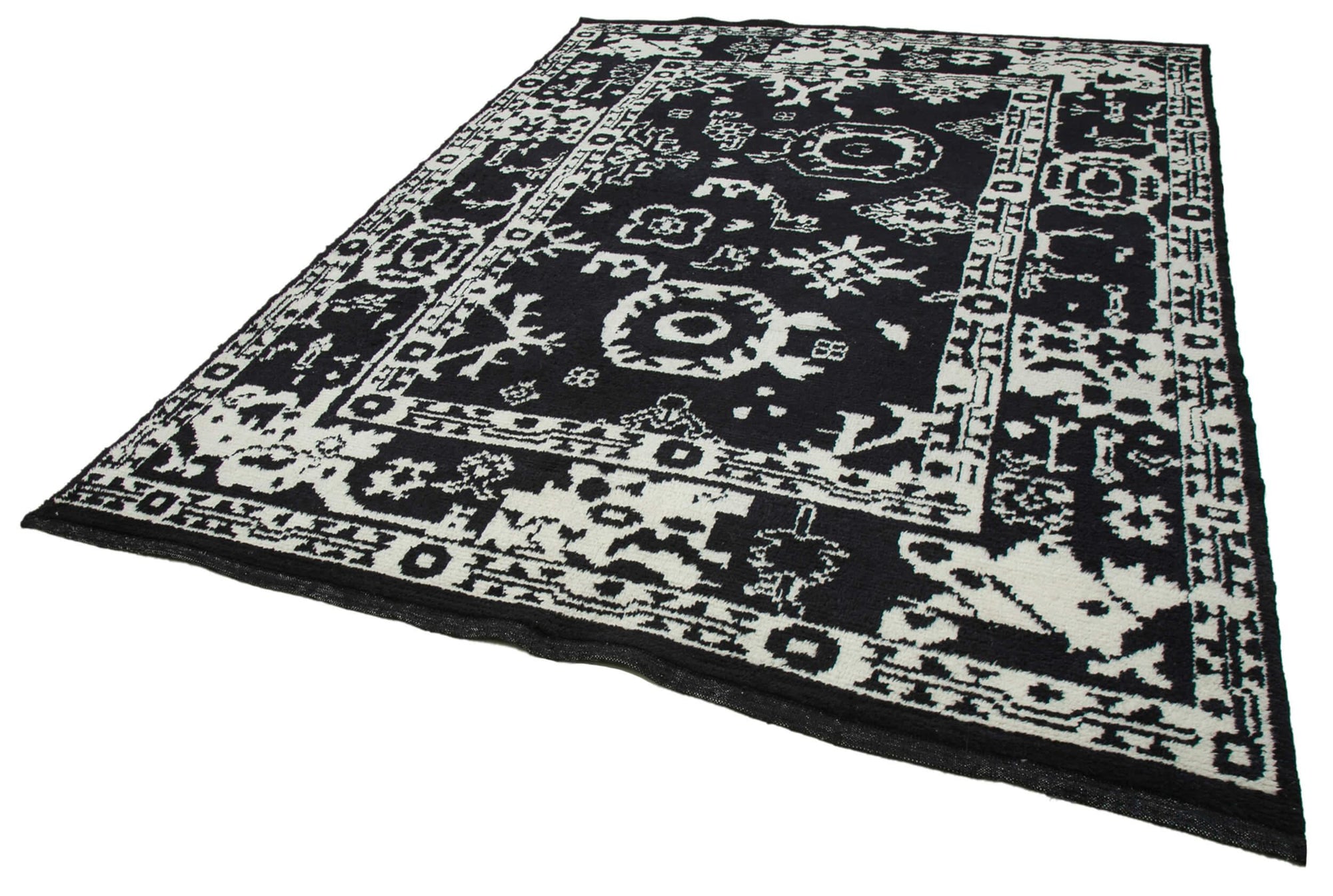 7 x 10 Black Moroccan Rug - 3130