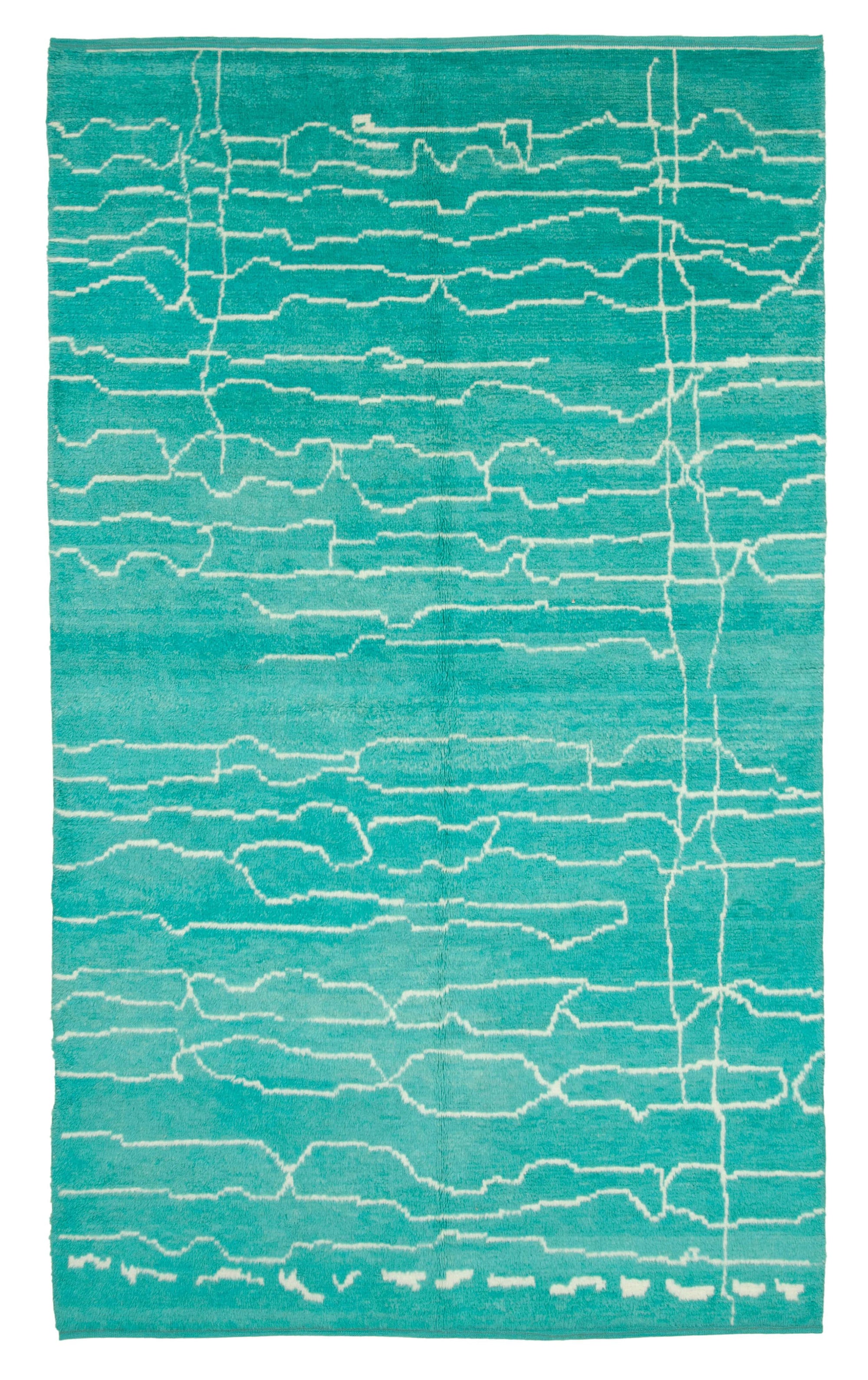 7 x 11 Turquoise Moroccan Rug - 3144