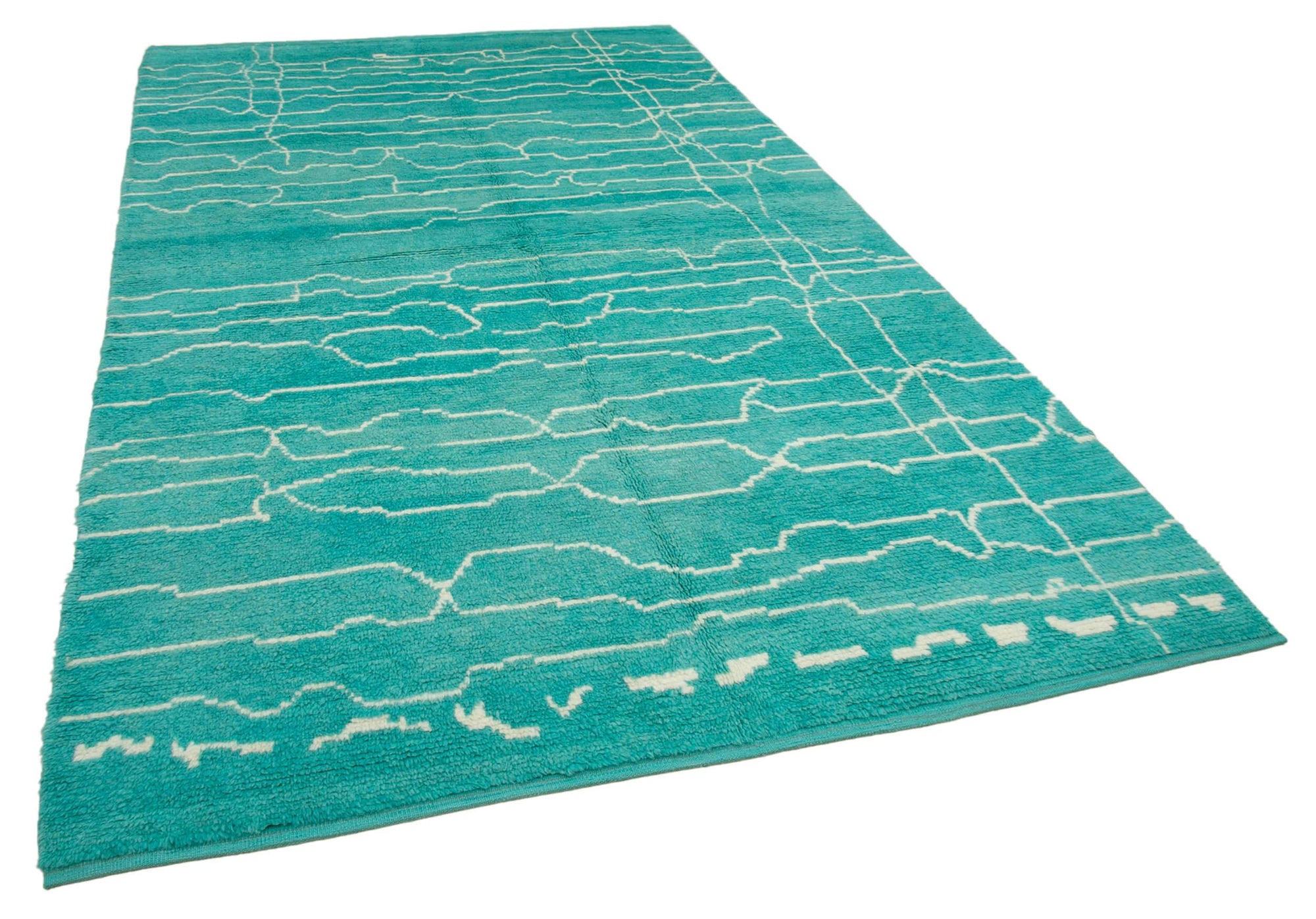 7 x 11 Turquoise Moroccan Rug - 3144